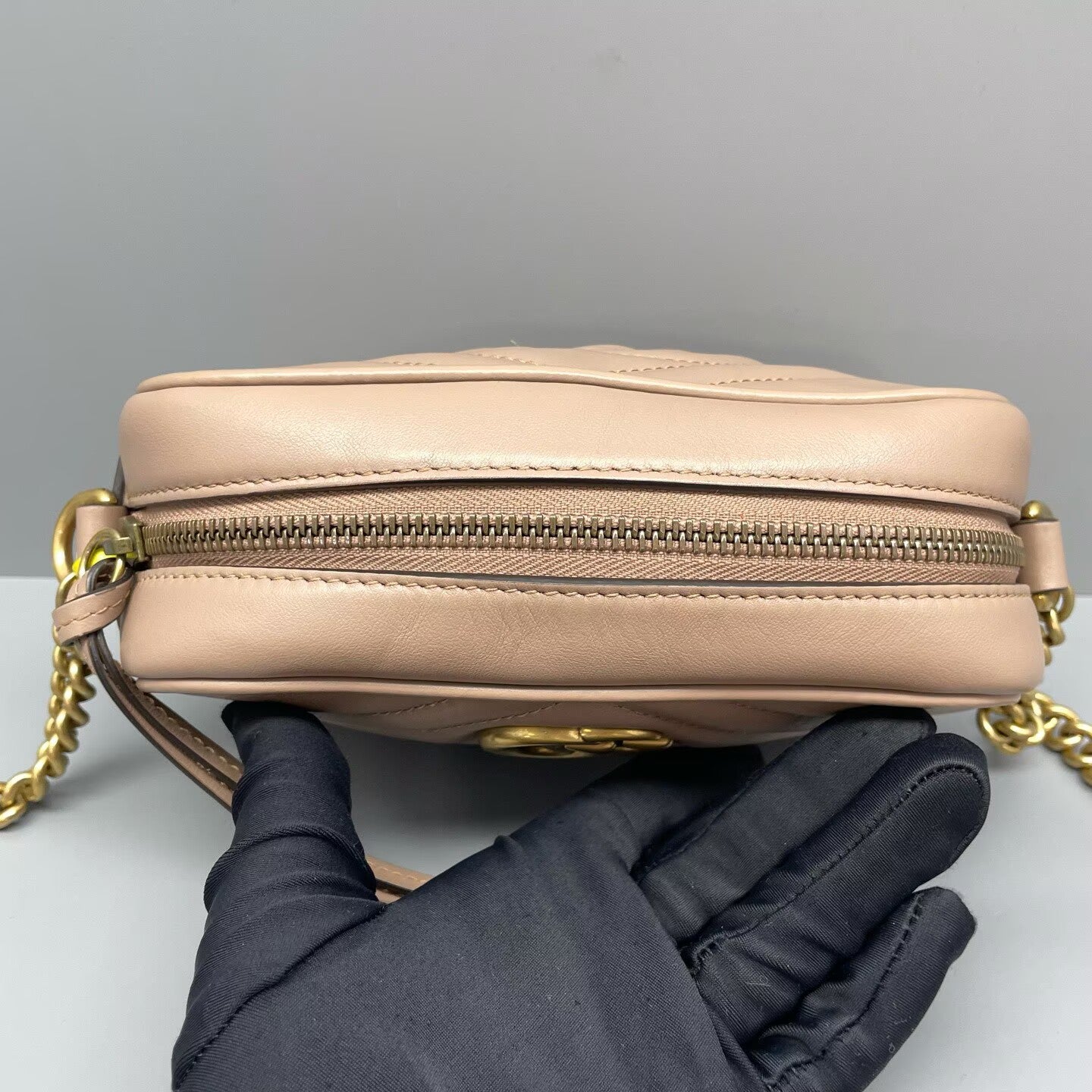 Gucci - Marmont Camera Bag - Matelassé leather - Beige - (small)