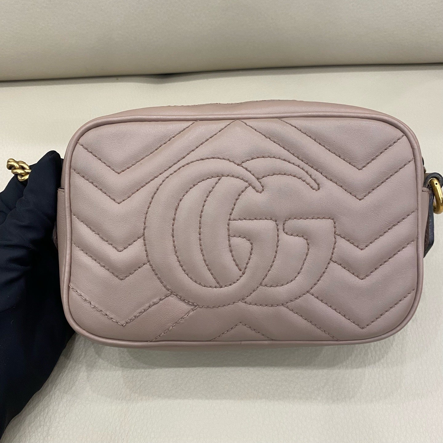Gucci - Marmont Camera Bag Small - Leather - Beige - (small)