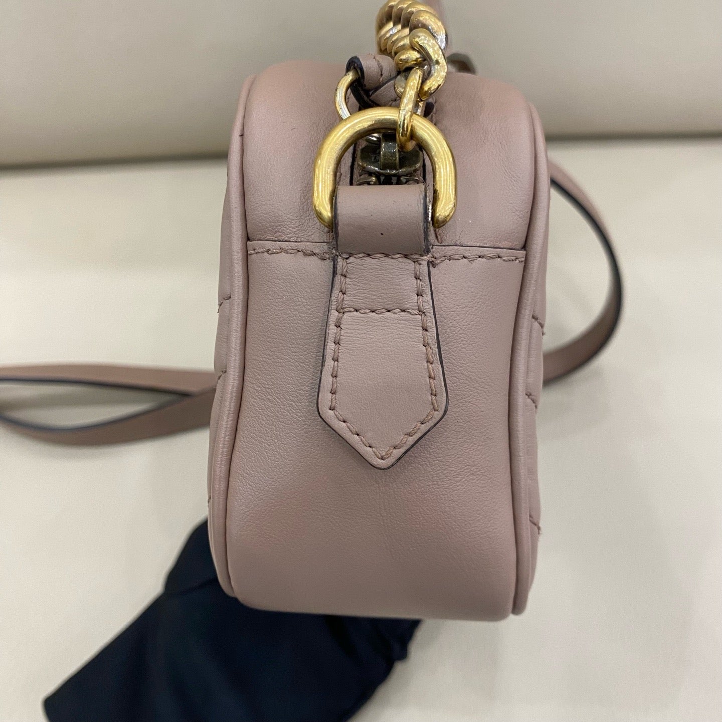 Gucci - Marmont Camera Bag Small - Leather - Beige - (small)