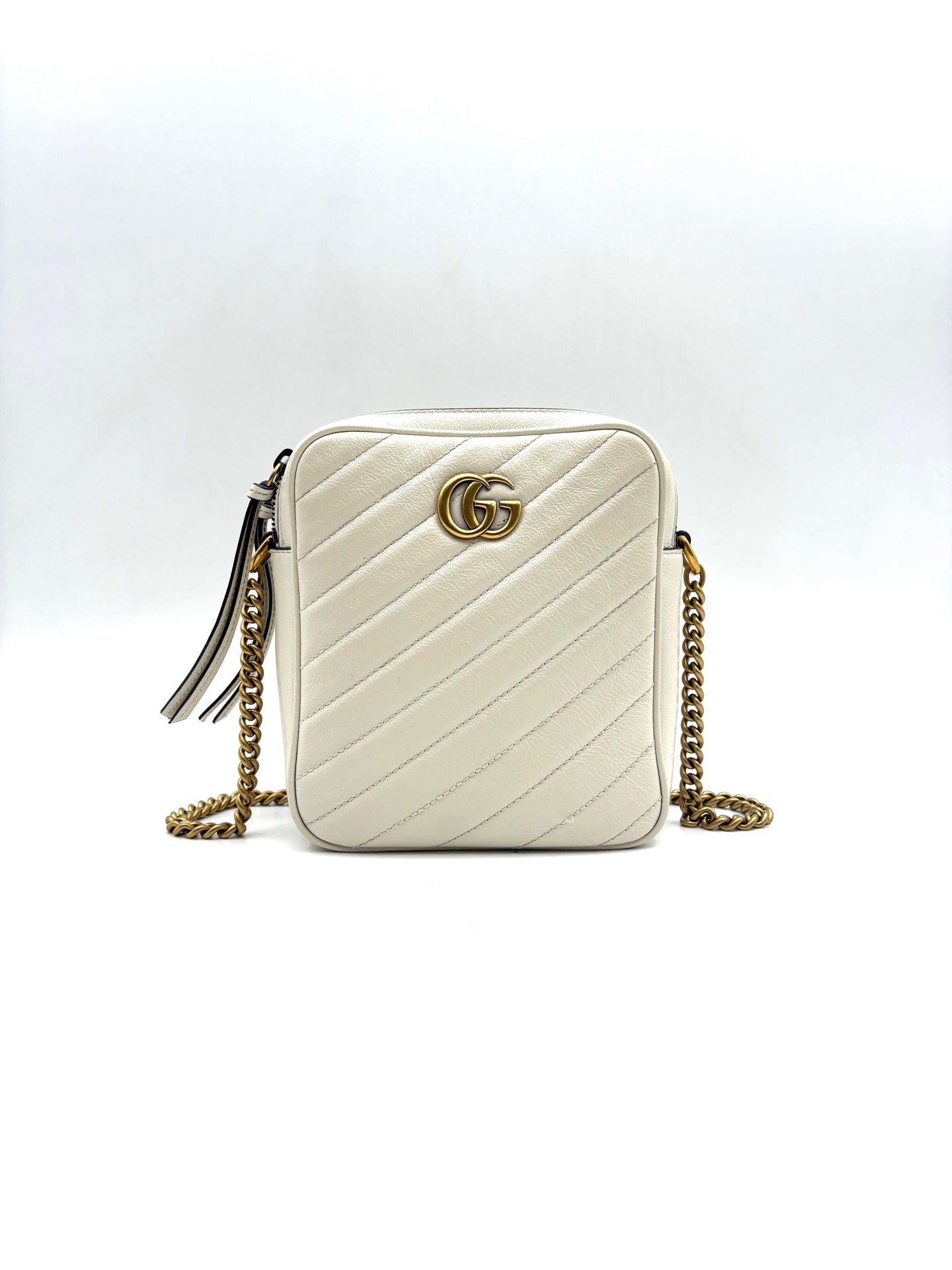 Gucci - Marmont Camera Bag (Vertical) - Leather - White - (mini)