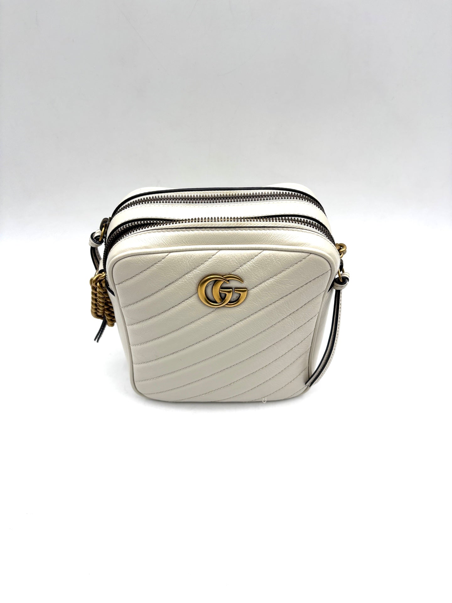 Gucci - Marmont Camera Bag (Vertical) - Leather - White - (mini)