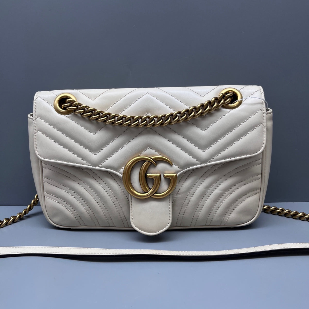 Gucci - Marmont chain bag - Leather - White - (medium)