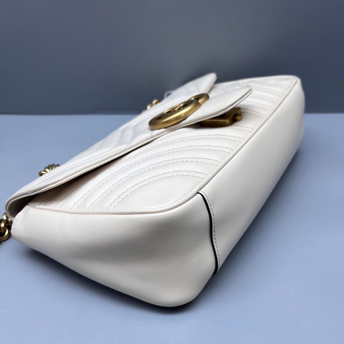 Gucci - Marmont chain bag - Leather - White - (medium)