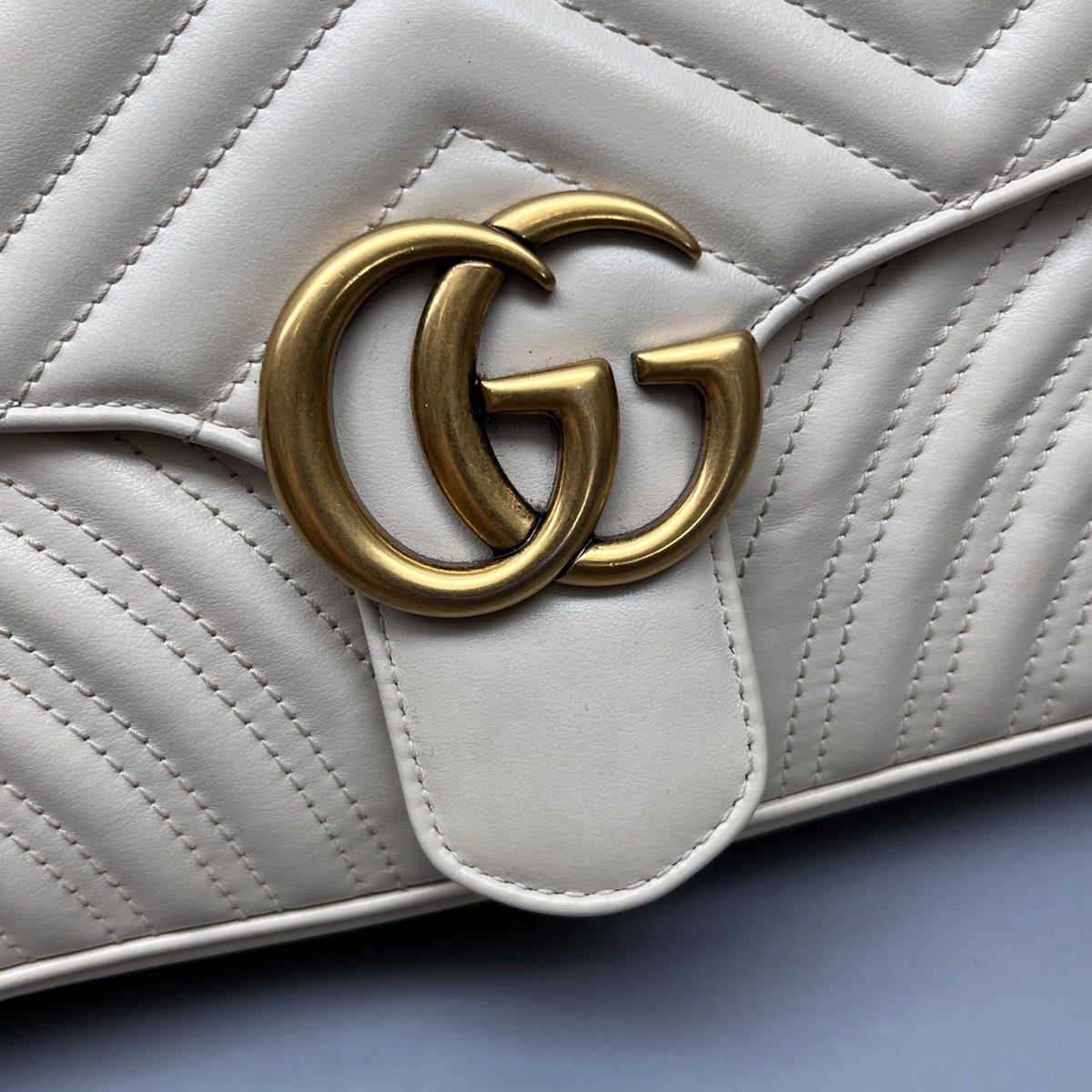 Gucci - Marmont chain bag - Leather - White - (medium)