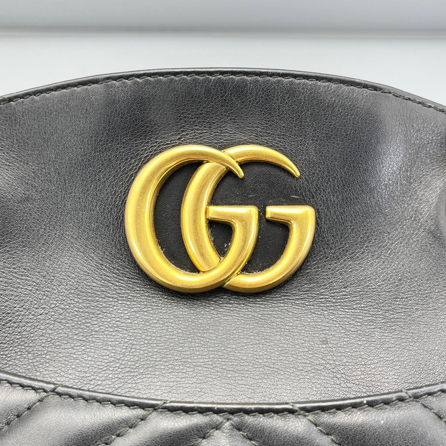 Gucci - Marmont Chain Shoulder Bag - Leather - Black - (medium)