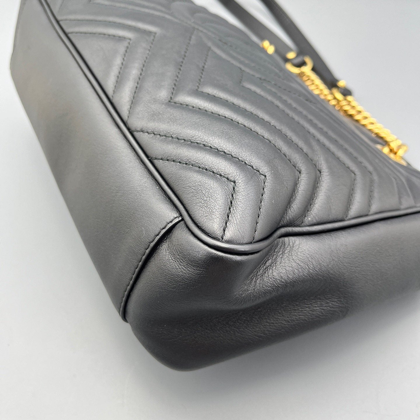 Gucci - Marmont Chain Shoulder Bag - Leather - Black - (medium)