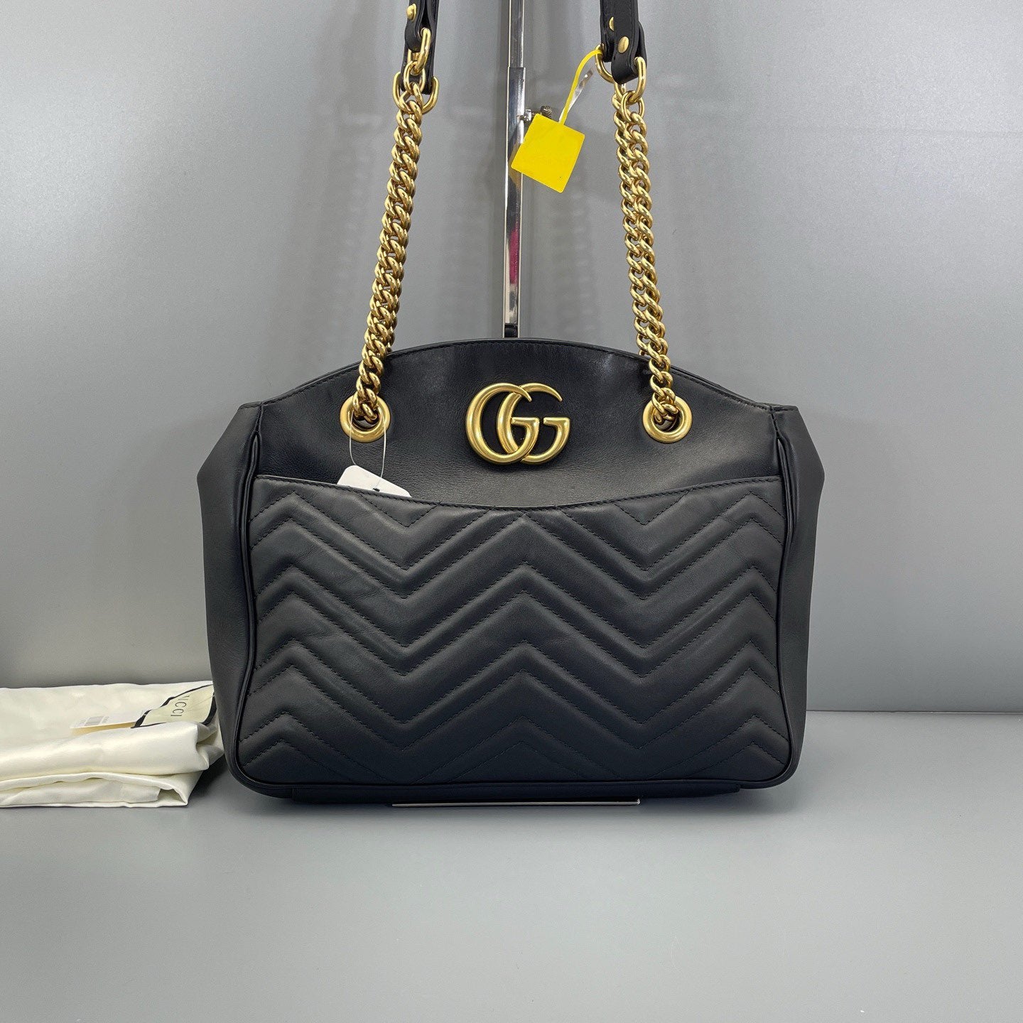 Gucci - Marmont Chain Shoulder Bag - Leather - Black - (medium)