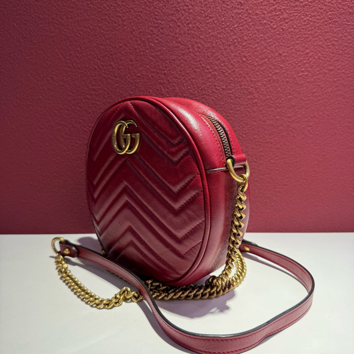 Gucci - Marmont Circle Bag - Leather - Red - (mini)