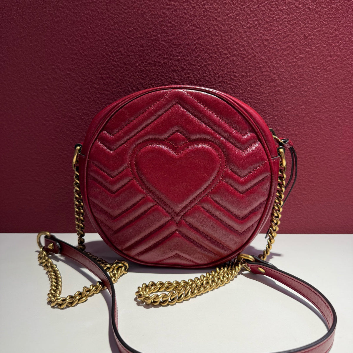 Gucci - Marmont Circle Bag - Leather - Red - (mini)