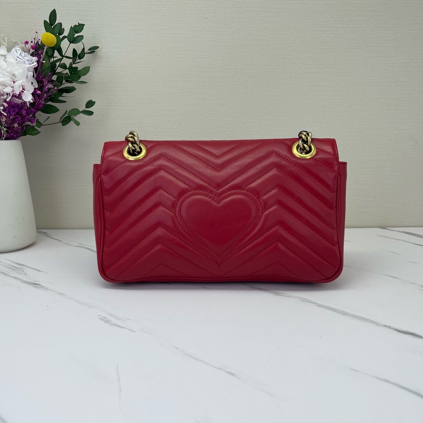 Gucci - Marmont - Cowhide leather - Red with Gold-Tone Hardware - (medium)