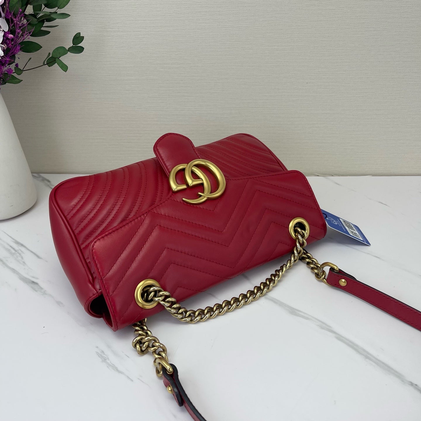 Gucci - Marmont - Cowhide leather - Red with Gold-Tone Hardware - (medium)