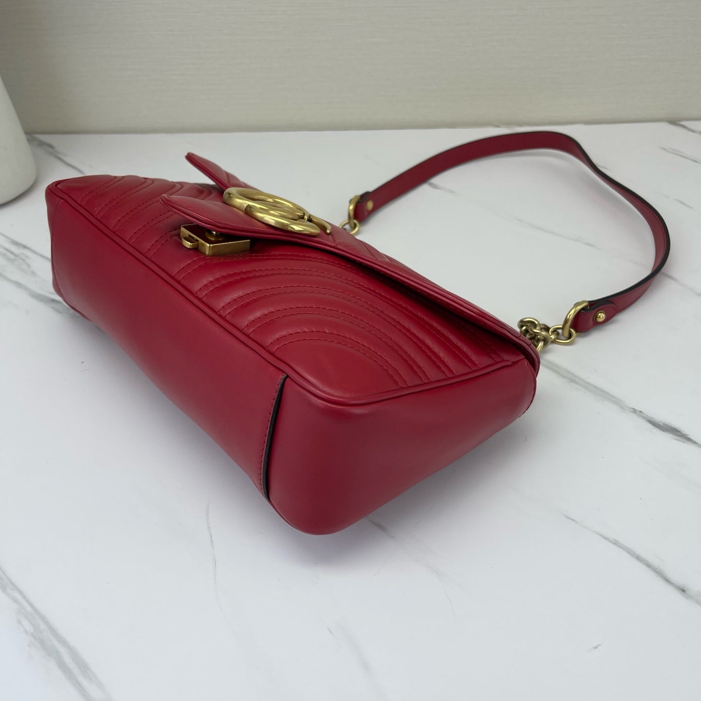 Gucci - Marmont - Cowhide leather - Red with Gold-Tone Hardware - (medium)