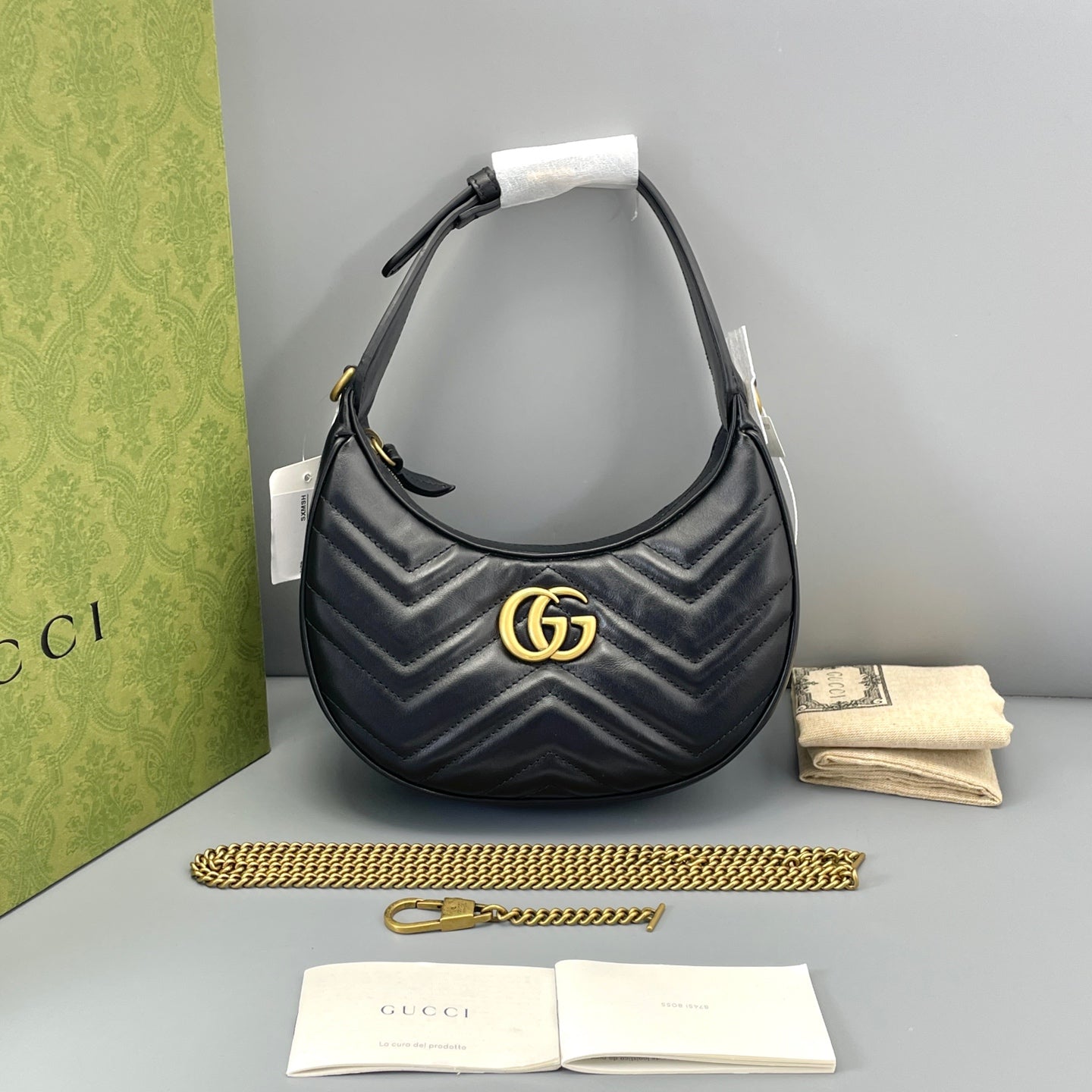 Gucci - Marmont Crescent Bag - Leather - Black - (mini)