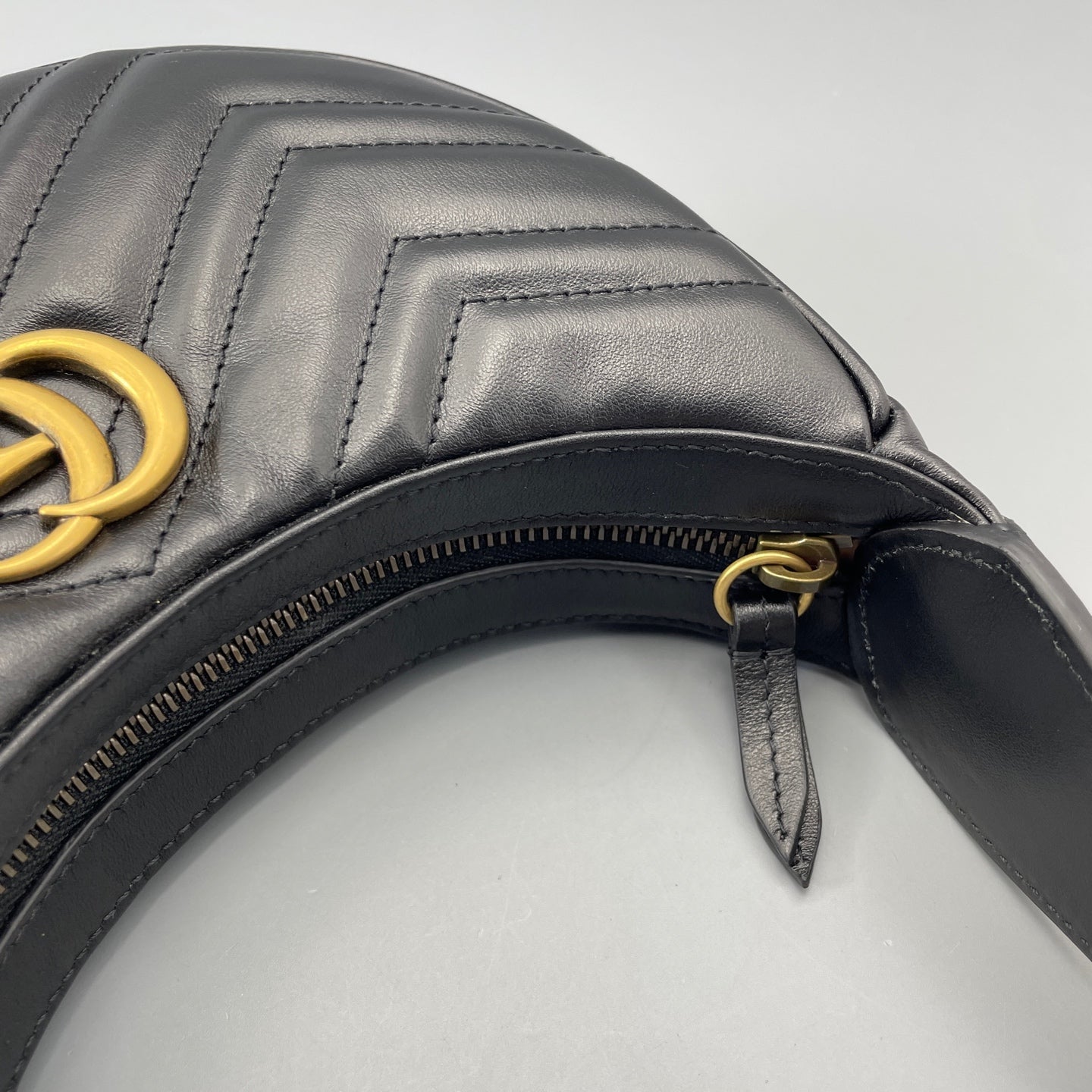Gucci - Marmont Crescent Bag - Leather - Black - (mini)