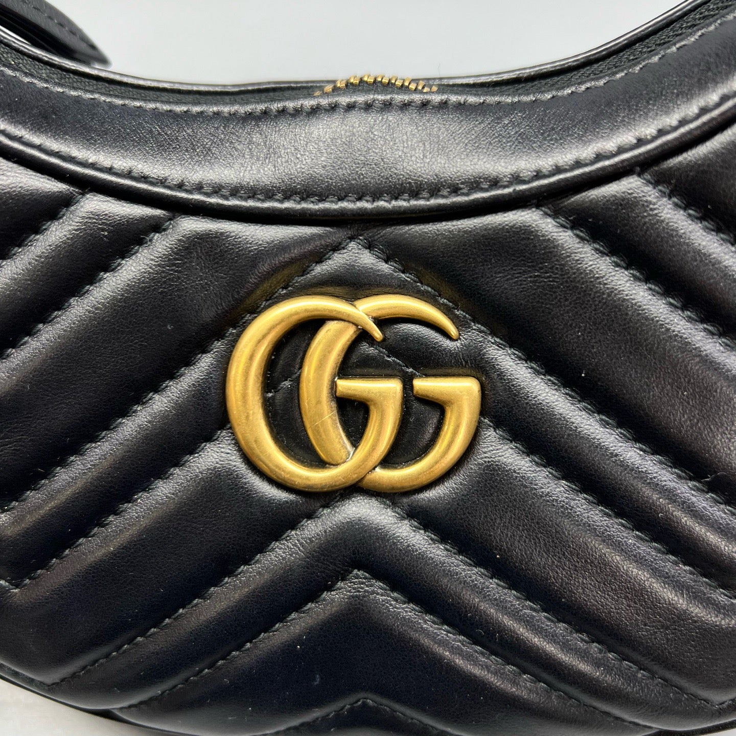 Gucci - Marmont Crescent Shoulder Bag - Leather - Black - (mini)