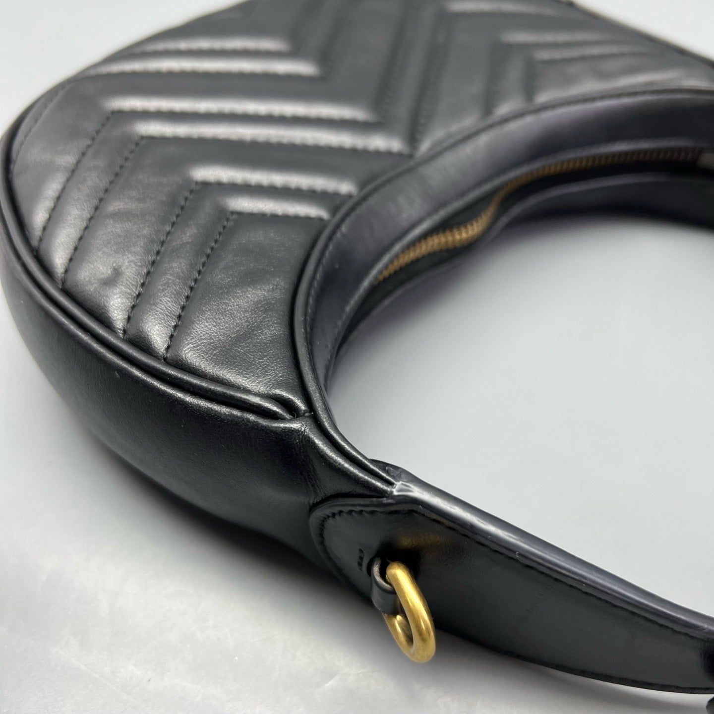 Gucci - Marmont Crescent Shoulder Bag - Leather - Black - (mini)