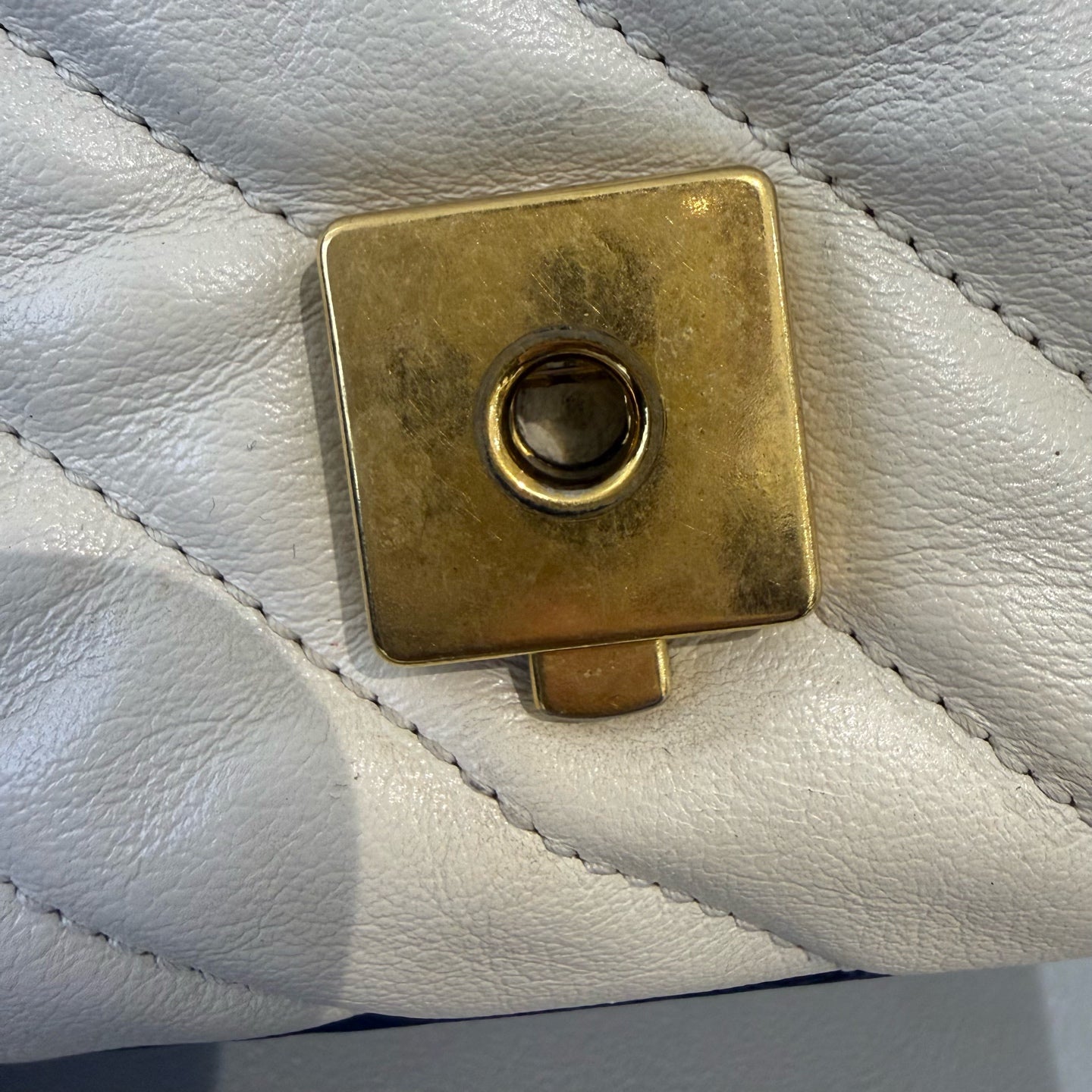 Gucci - Marmont - Genuine leather - Off-white and Navy Blue - (small)