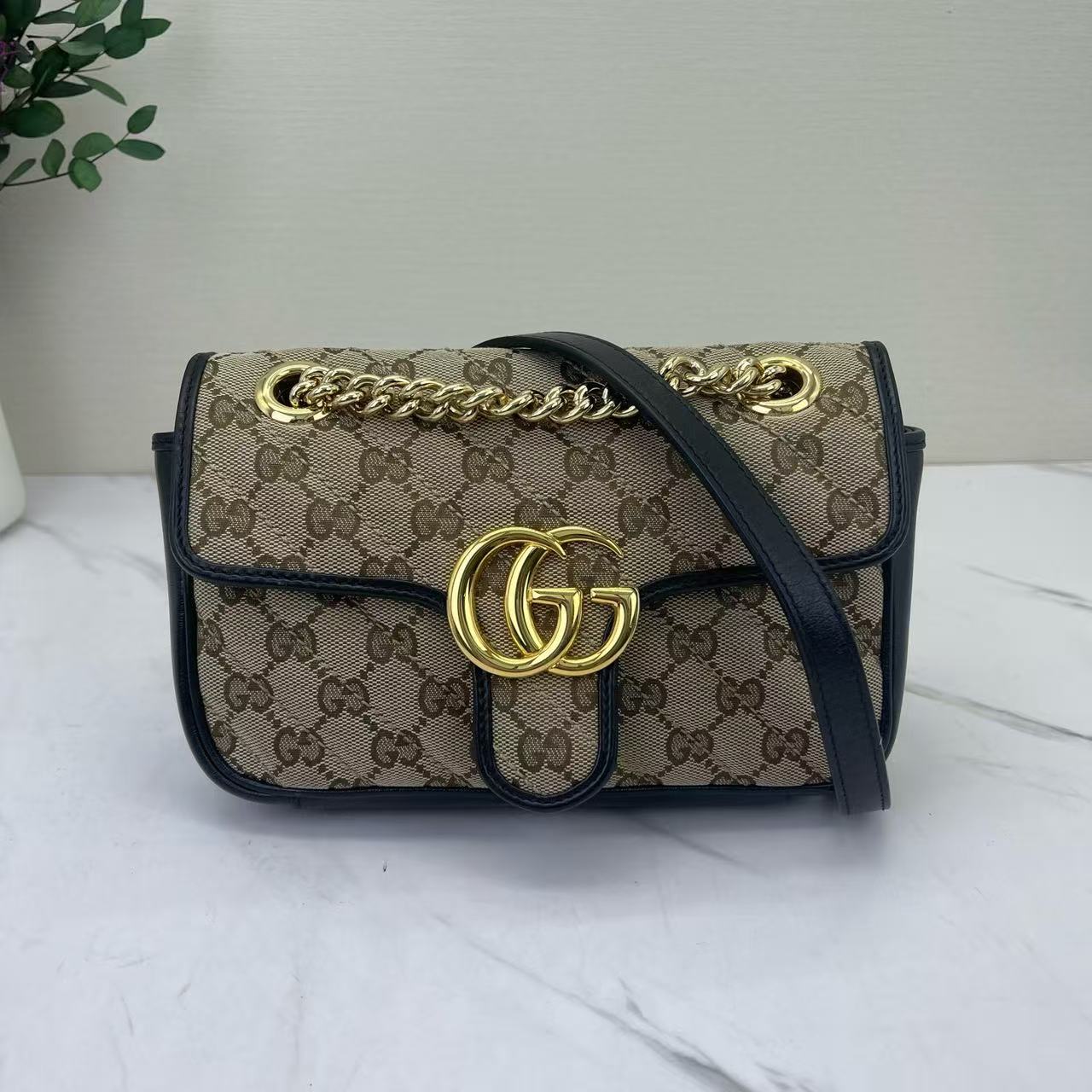 Gucci - Marmont - GG Supreme coated canvas and leather - Beige, Black - (mini)