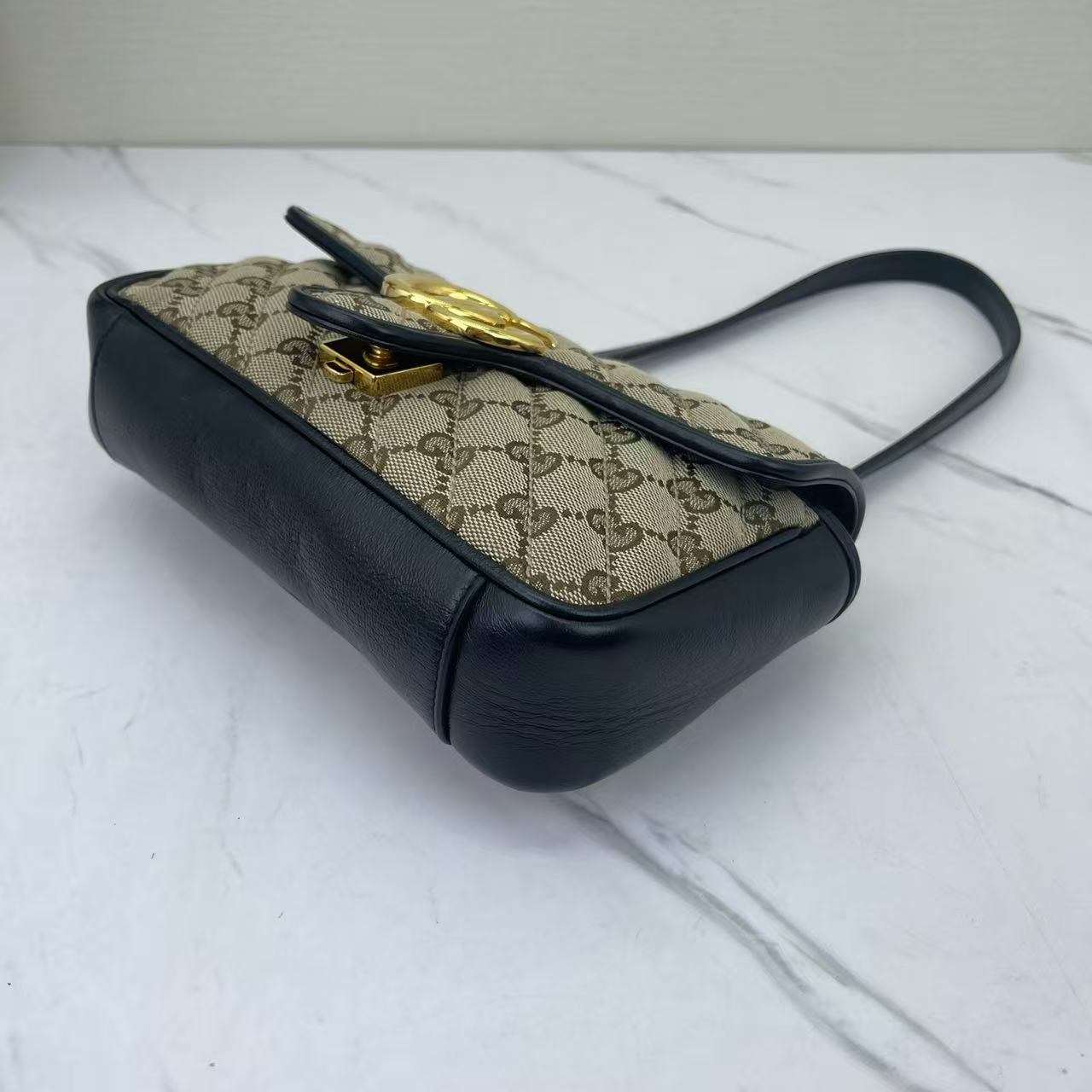 Gucci - Marmont - GG Supreme coated canvas and leather - Beige, Black - (mini)