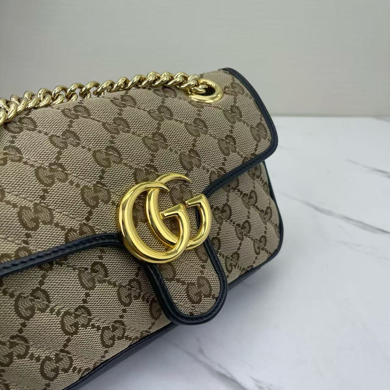 Gucci - Marmont - GG Supreme coated canvas and leather - Beige, Black - (mini)