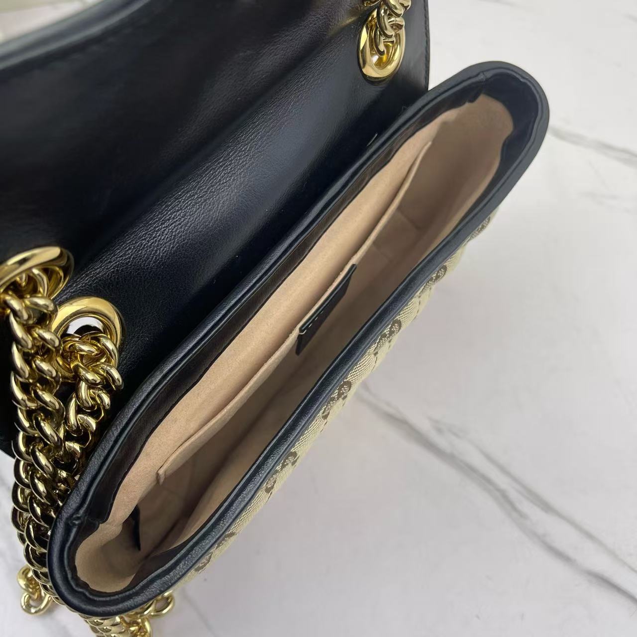 Gucci - Marmont - GG Supreme coated canvas and leather - Beige, Black - (mini)