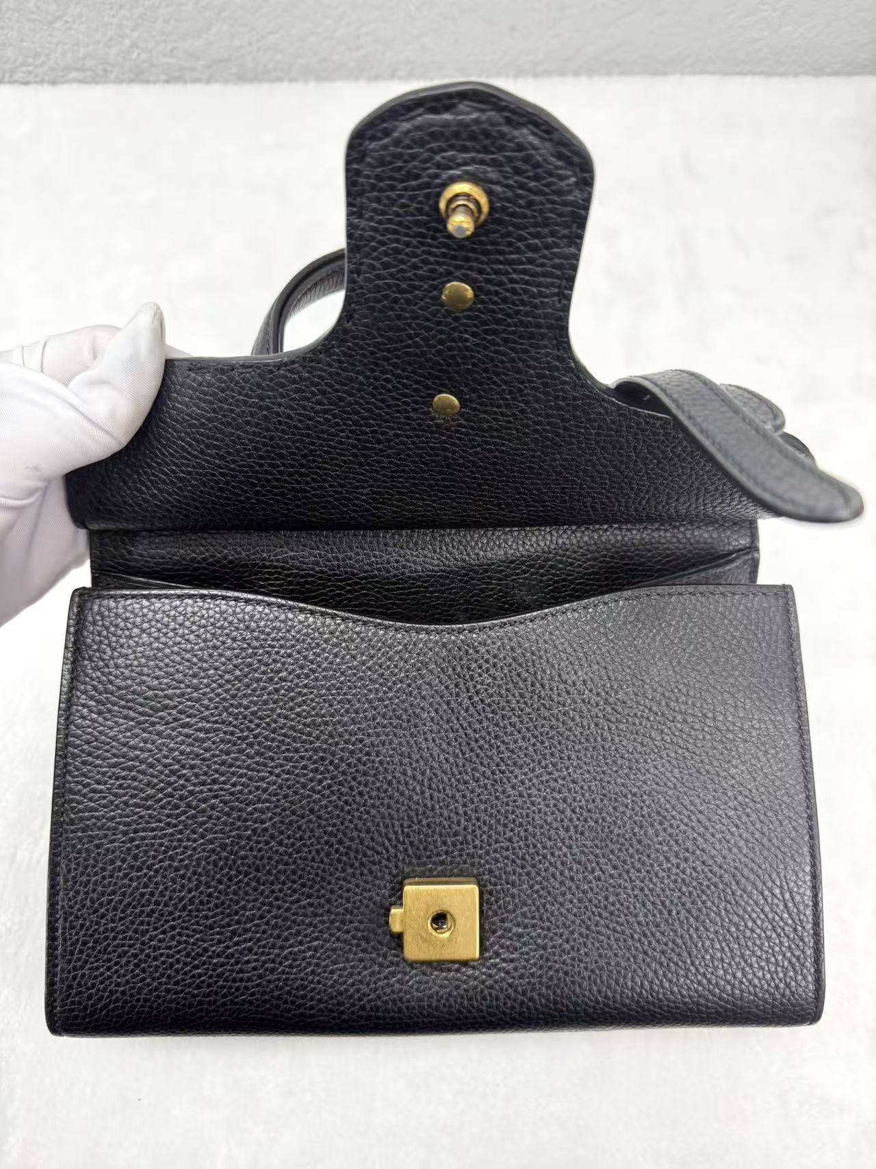 Gucci - Marmont - Grained leather - Black - (Small)