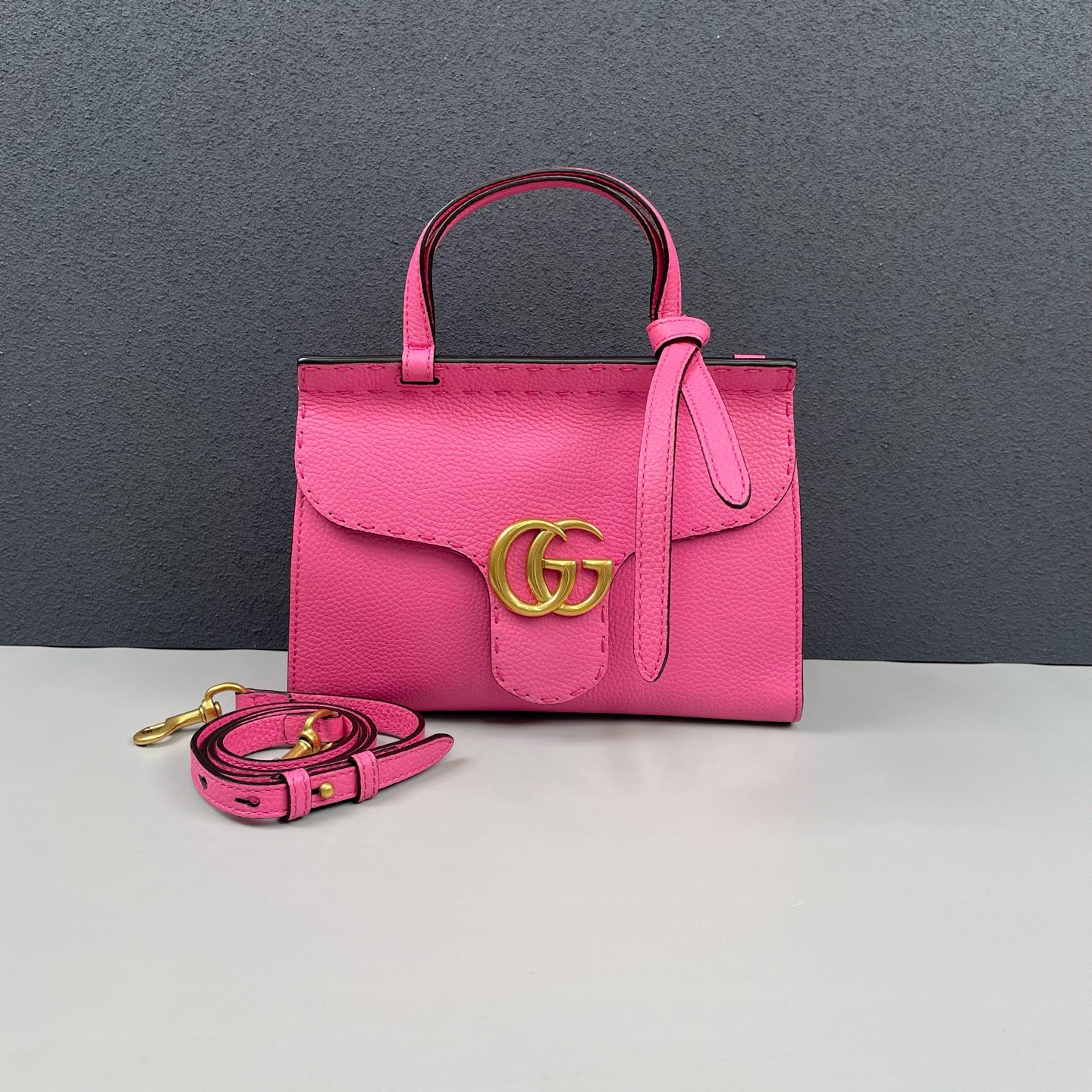 Gucci - Marmont - Grained leather - Rose Pink - (Small)