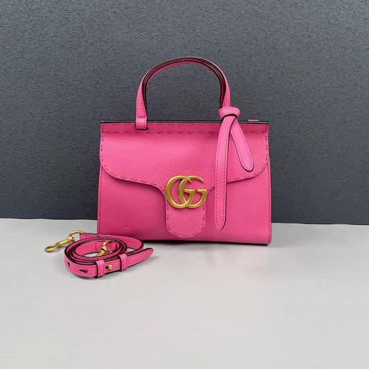 Gucci - Marmont - Grained leather - Rose Pink - (Small)