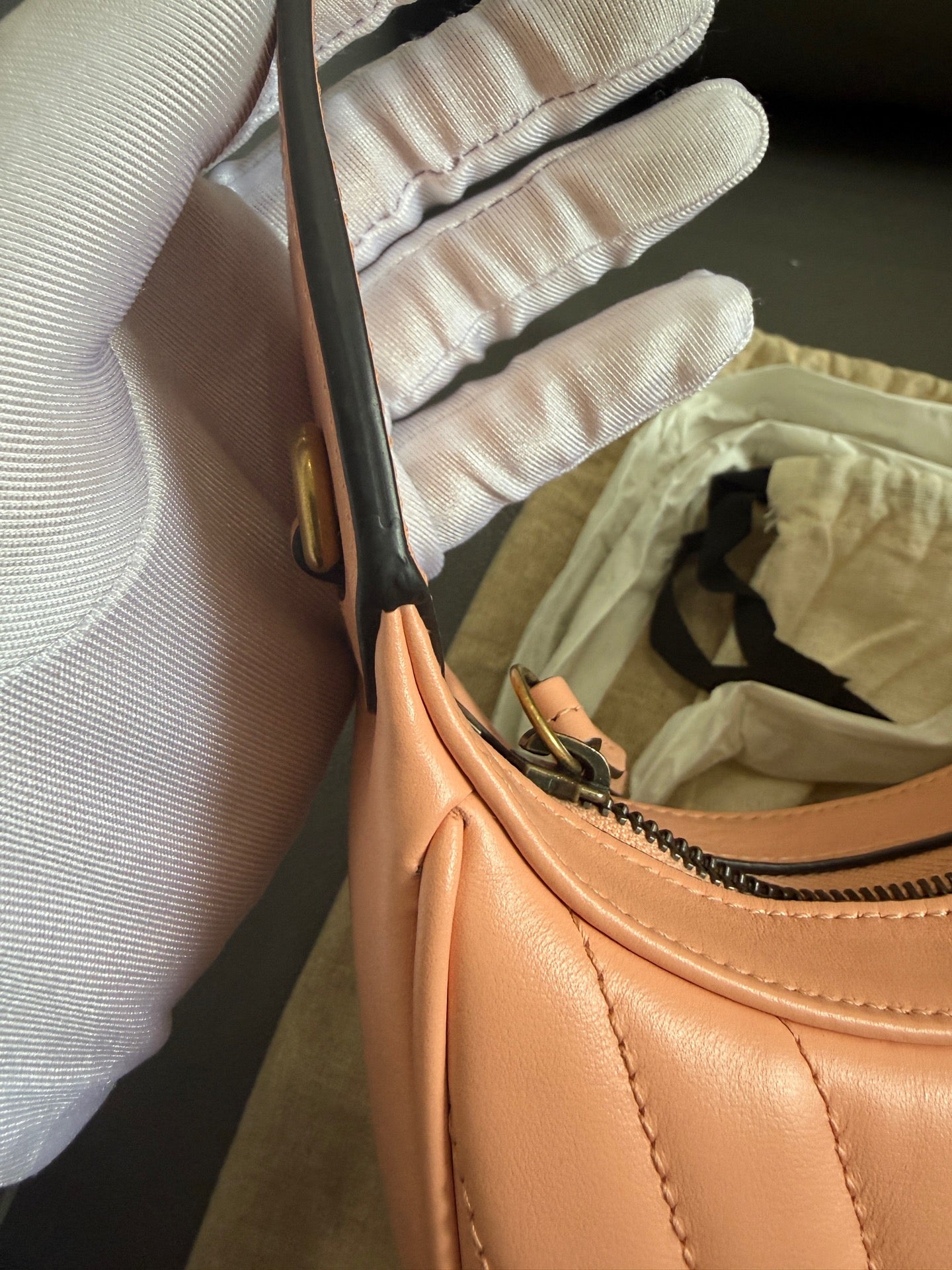 Gucci - Marmont Half Moon Mini Bag - Leather - Pink - (mini)