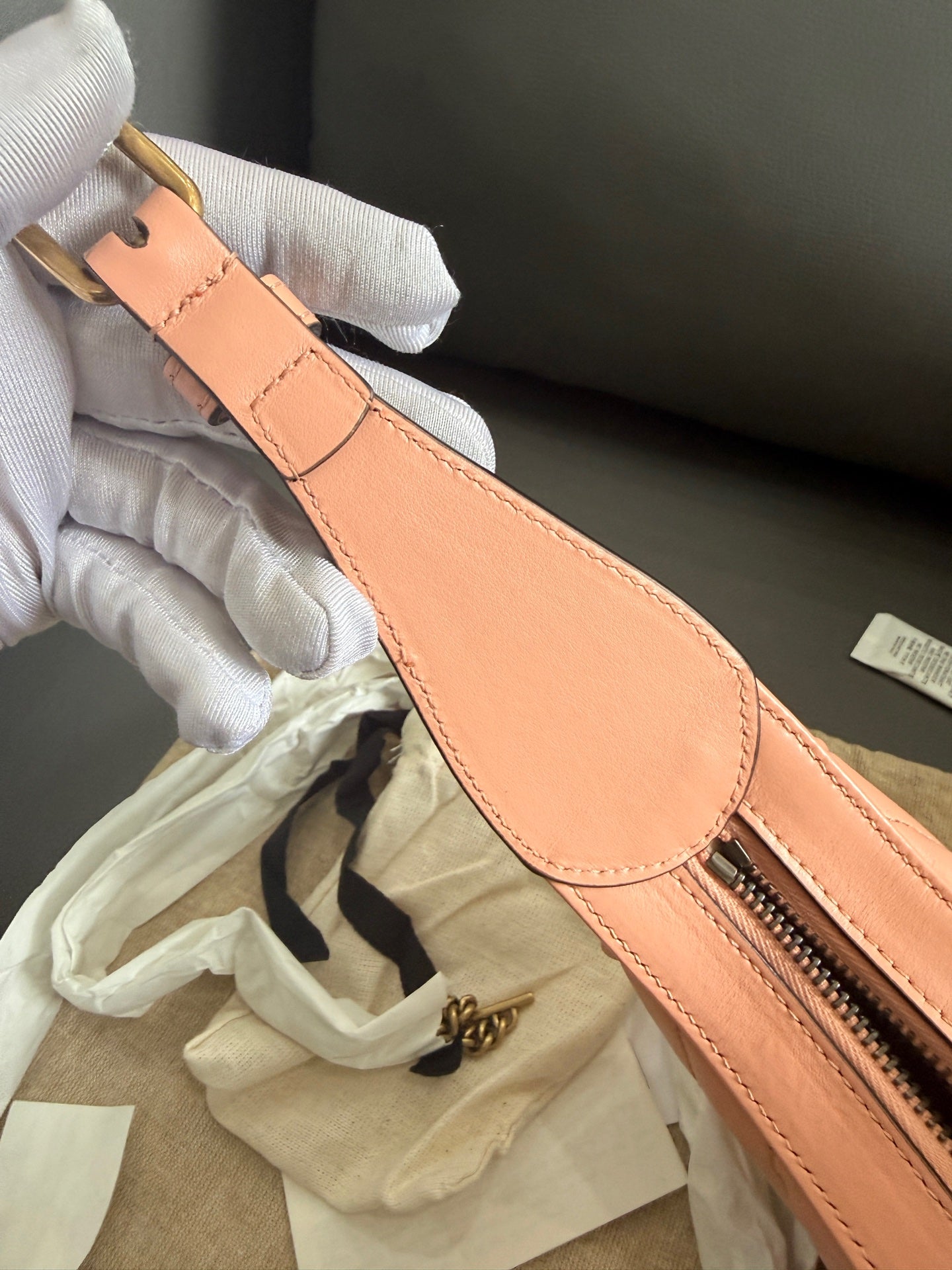 Gucci - Marmont Half Moon Mini Bag - Leather - Pink - (mini)