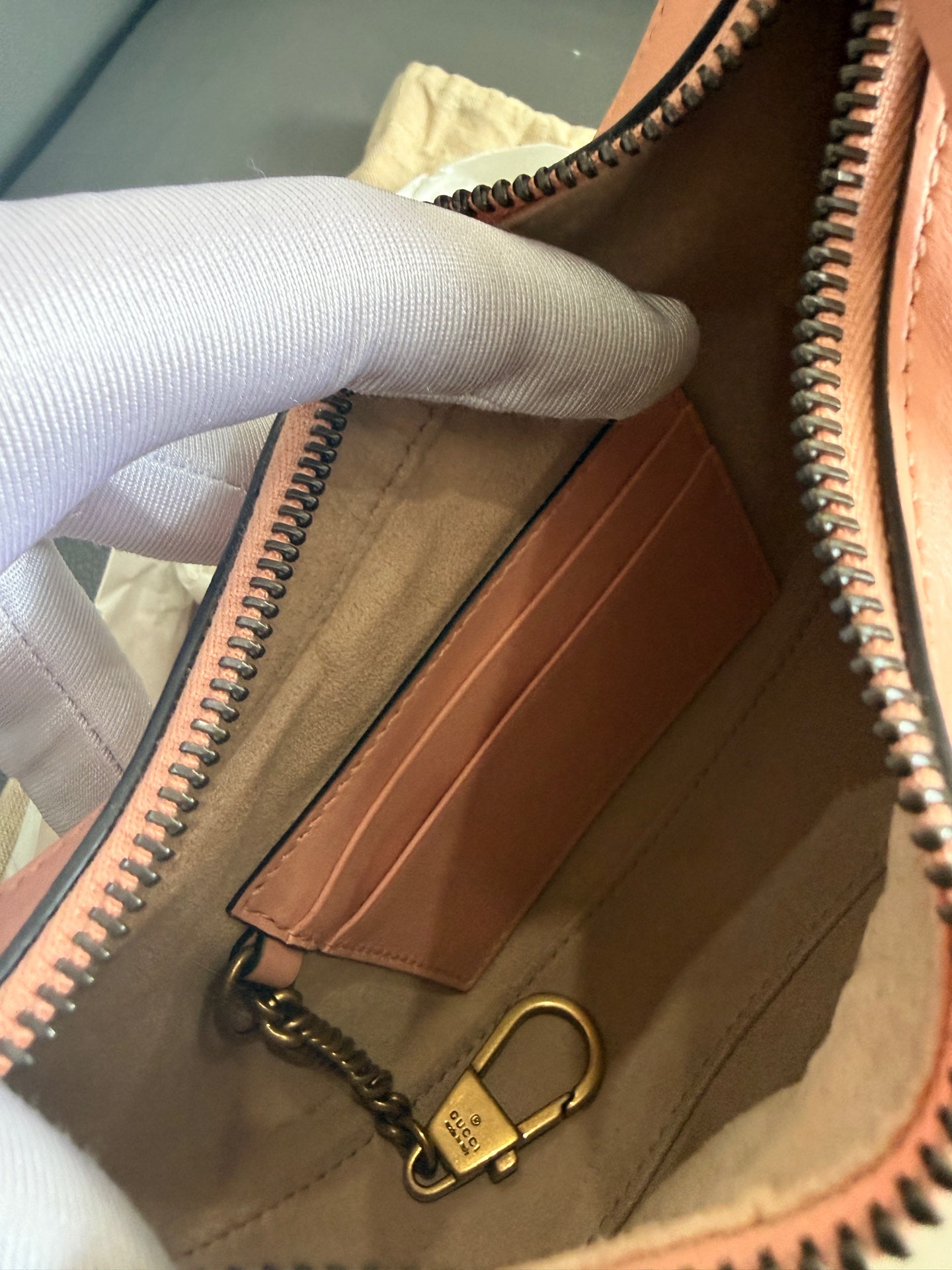 Gucci - Marmont Half Moon Mini Bag - Leather - Pink - (mini)