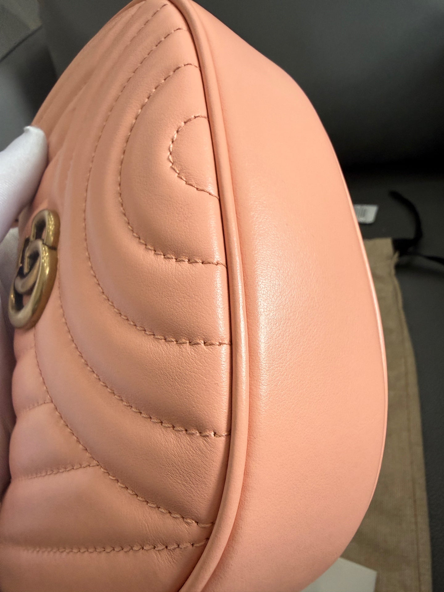 Gucci - Marmont Half Moon Mini Bag - Leather - Pink - (mini)