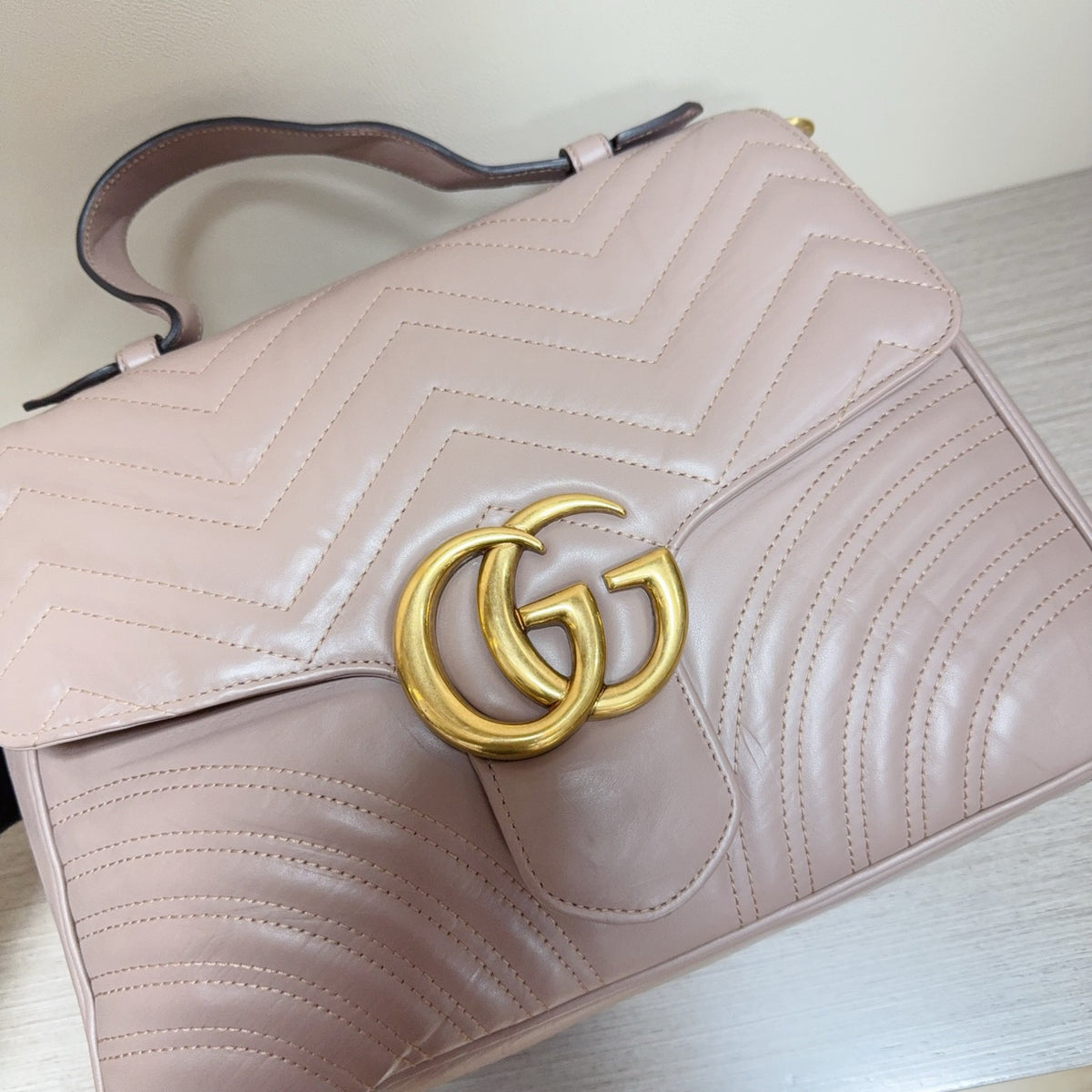 Gucci - Marmont - Leather - Beige - (large)