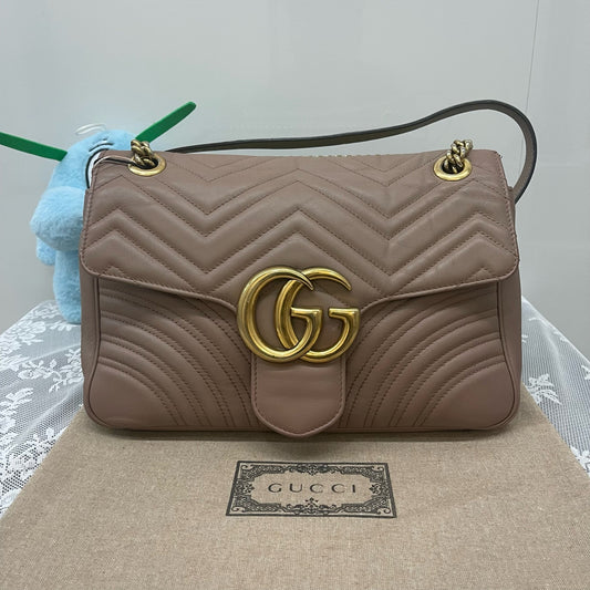 Gucci - Marmont - Leather - Beige - (Medium)