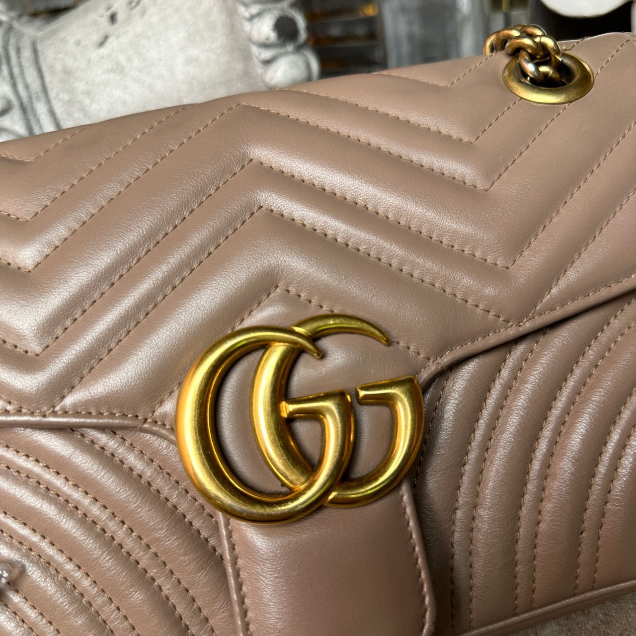 Gucci - Marmont - Leather - Beige - (medium)