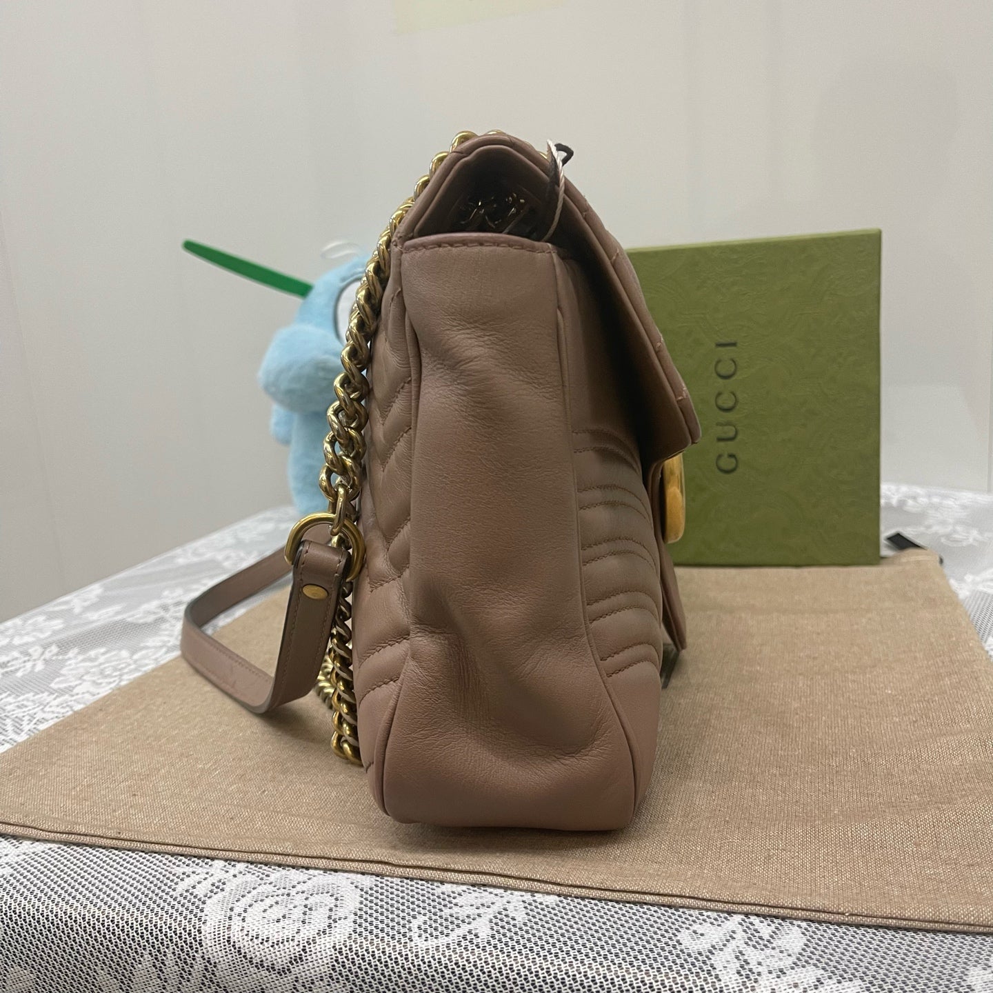 Gucci - Marmont - Leather - Beige - (Medium)