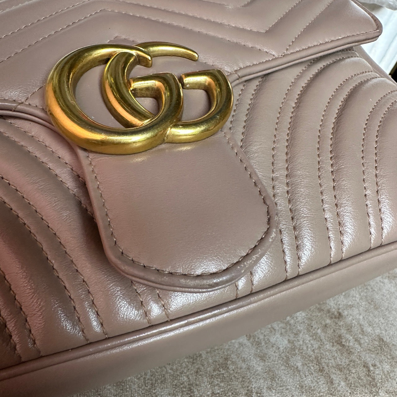 Gucci - Marmont - Leather - Beige - (medium)