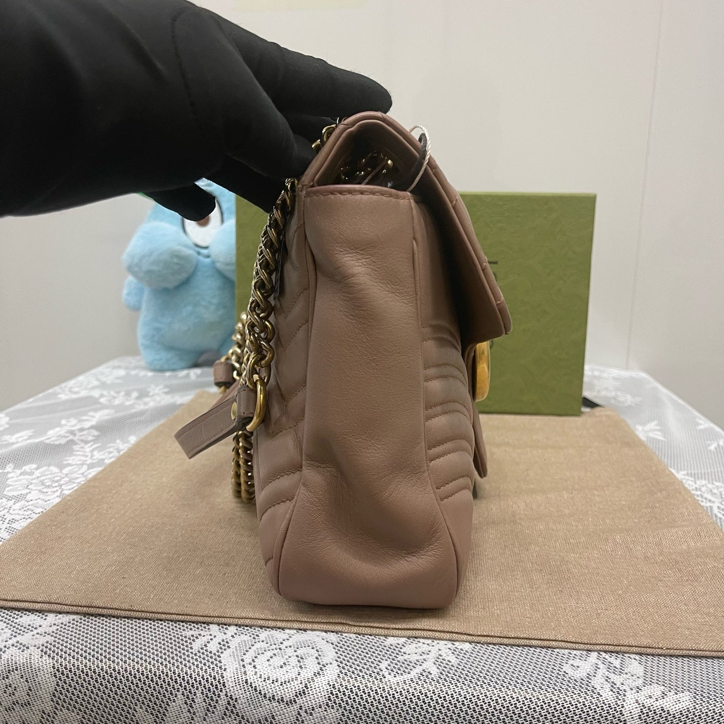 Gucci - Marmont - Leather - Beige - (Medium)