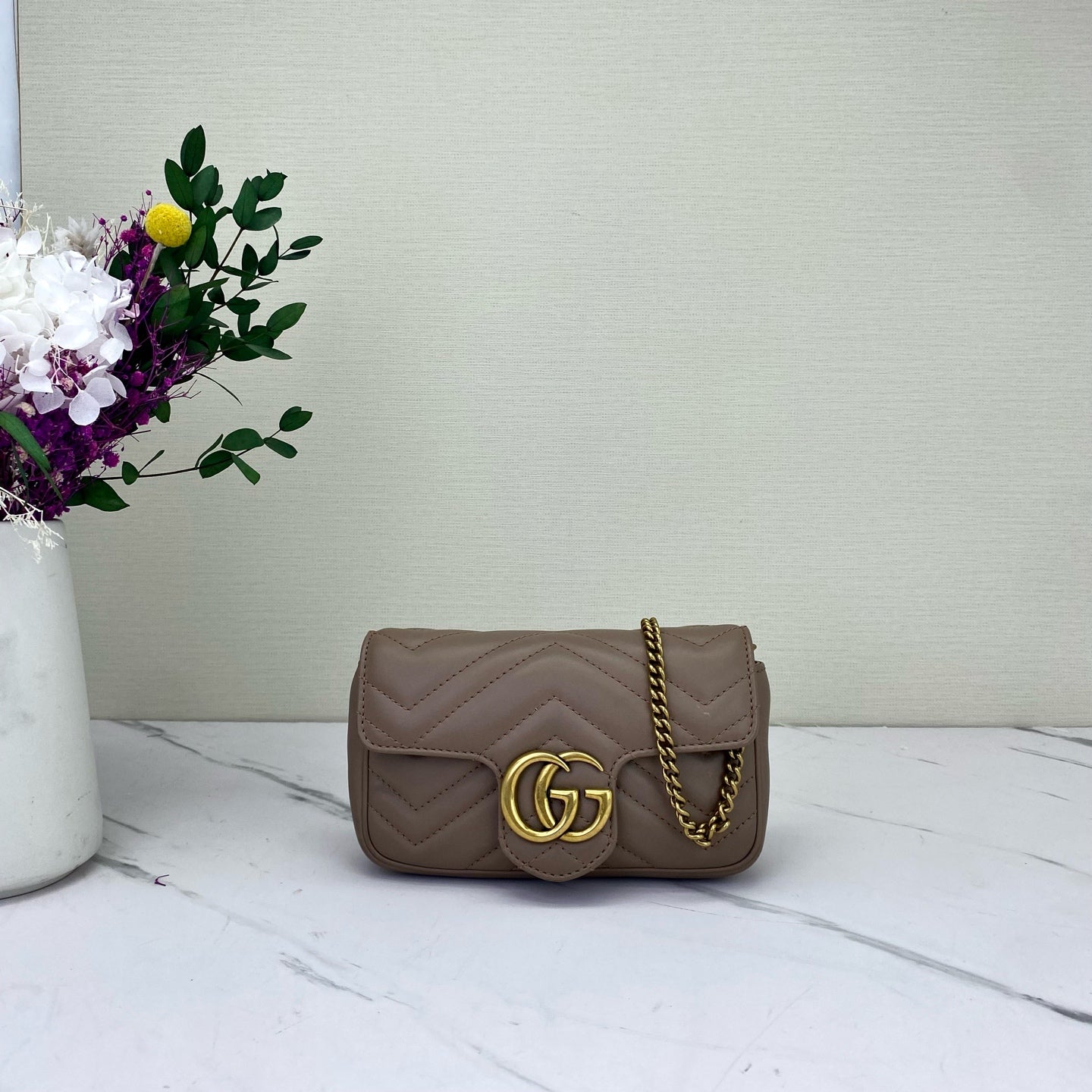 Gucci - Marmont - Leather - Beige - (mini)