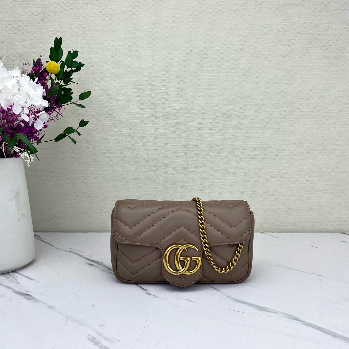 Gucci - Marmont - Leather - Beige - (mini)