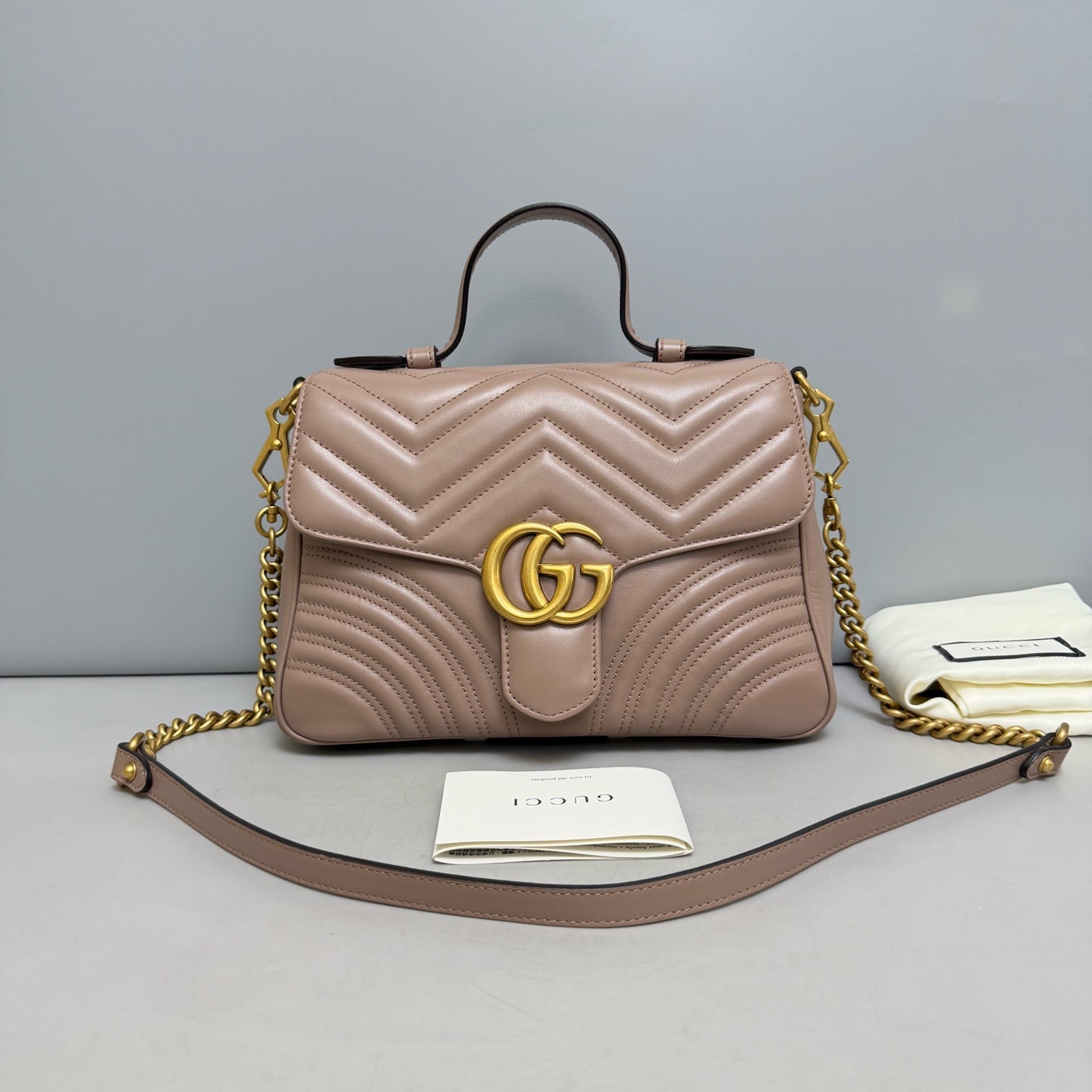 Gucci - Marmont - Leather - Beige - (small)