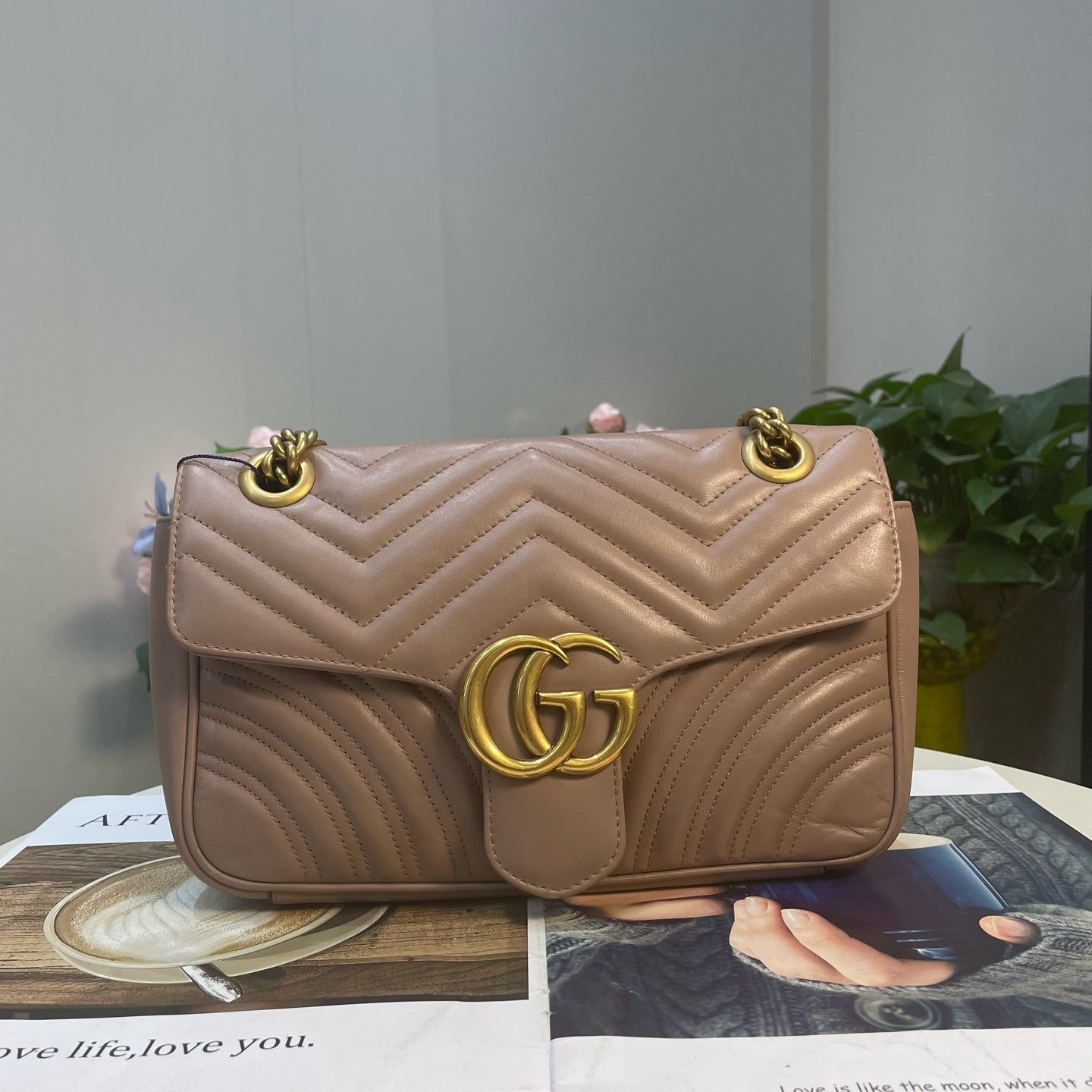 Gucci - Marmont - Leather - Beige - (small)
