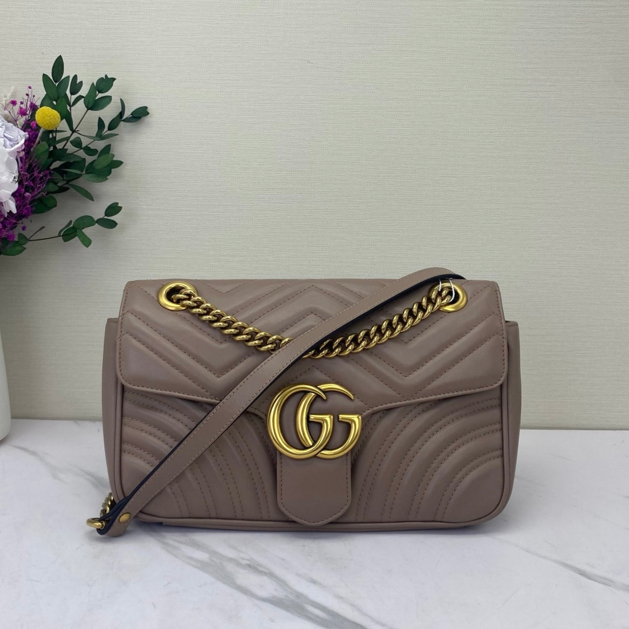 Gucci - Marmont - Leather - Beige - (small)