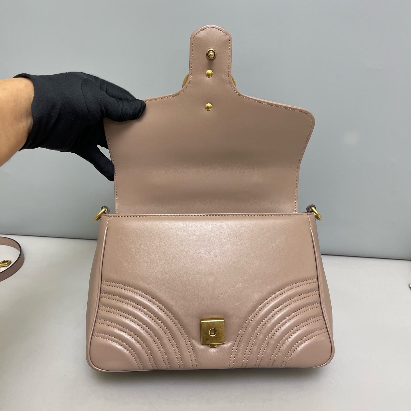 Gucci - Marmont - Leather - Beige - (small)