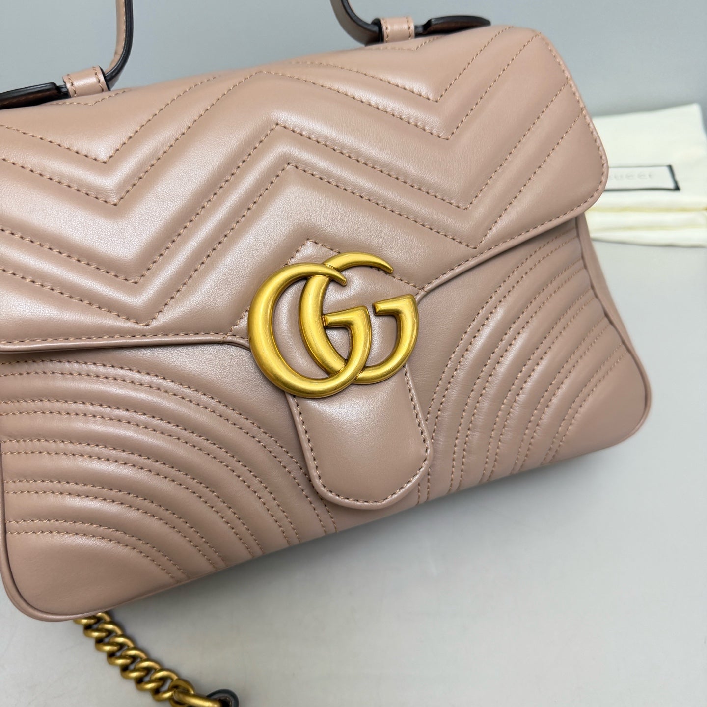 Gucci - Marmont - Leather - Beige - (small)