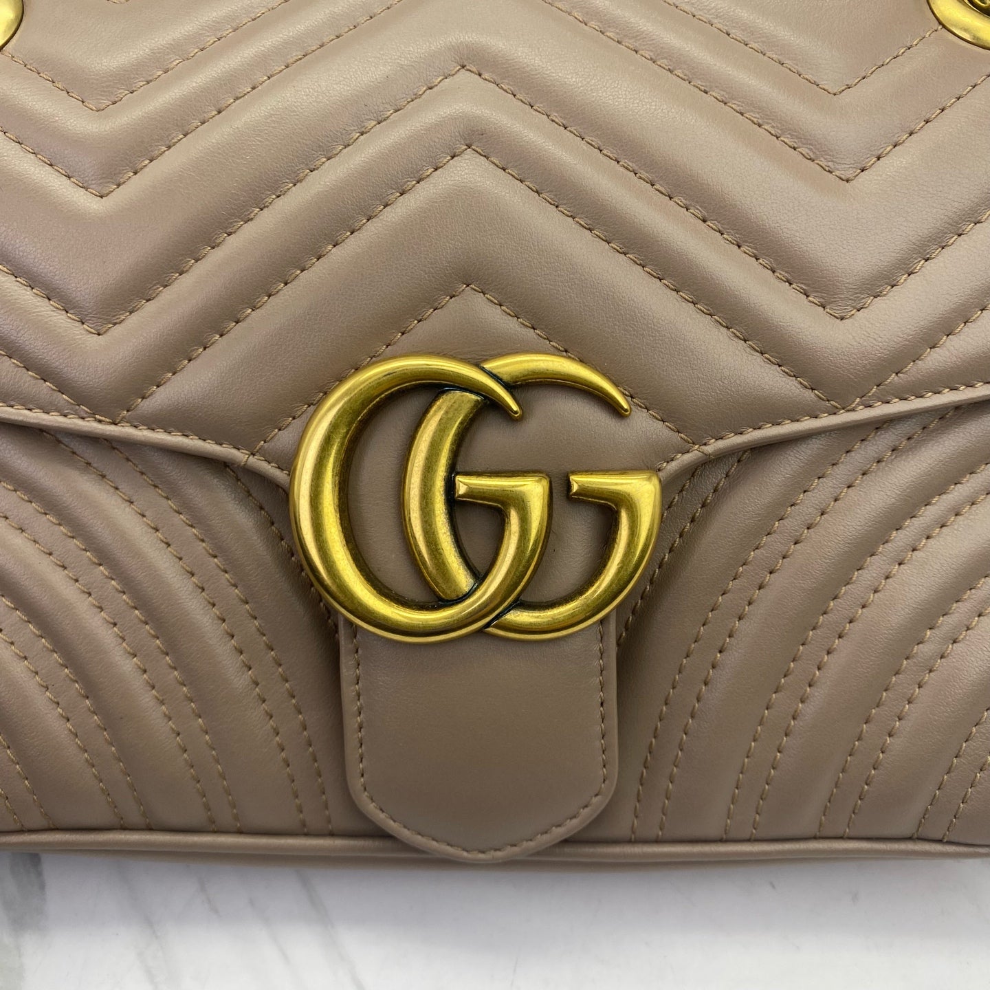 Gucci - Marmont - Leather - Beige - (small)