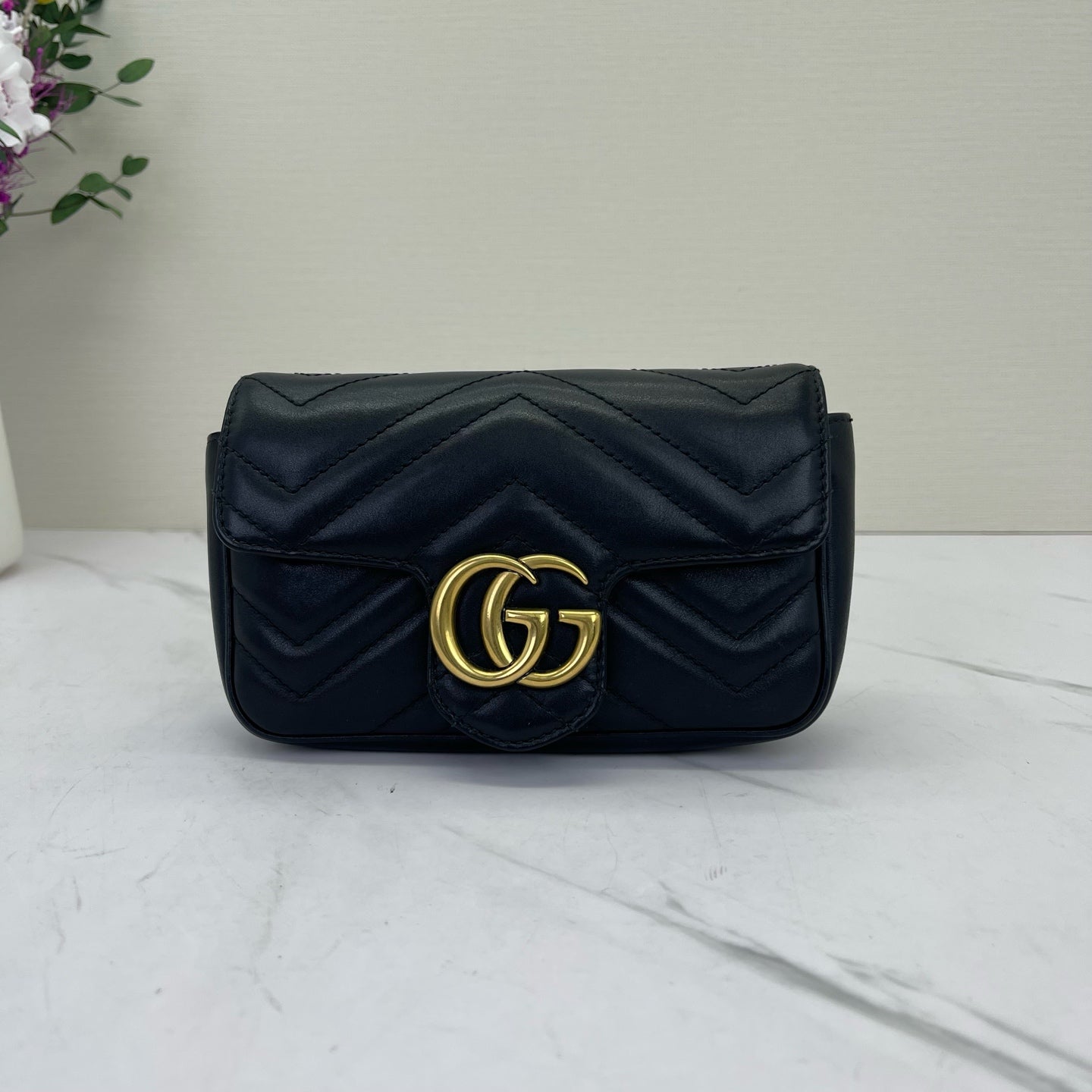 Gucci - Marmont - Leather - Black with Gold-Tone Hardware - (mini)