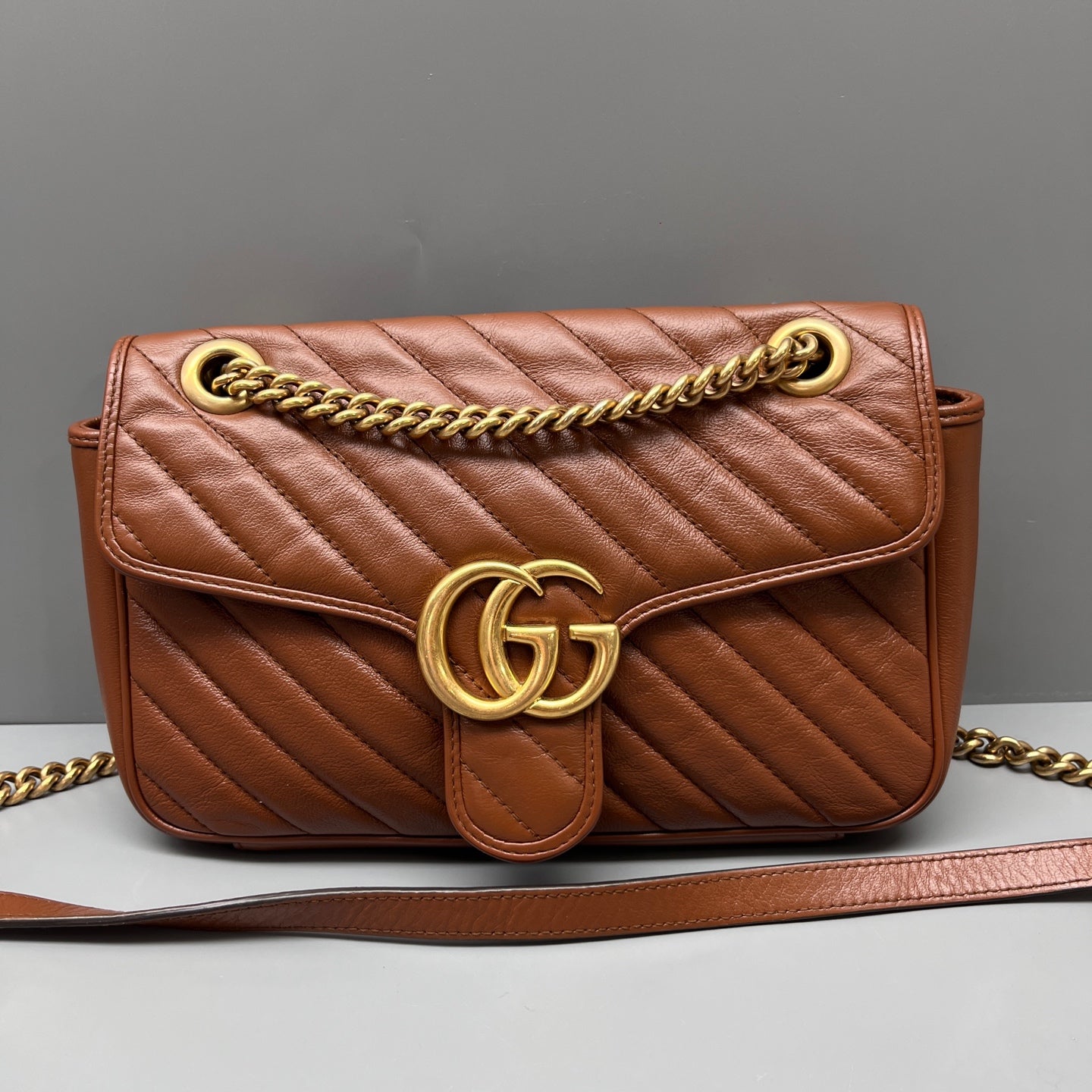 Gucci - Marmont - Leather - Brown - (medium)