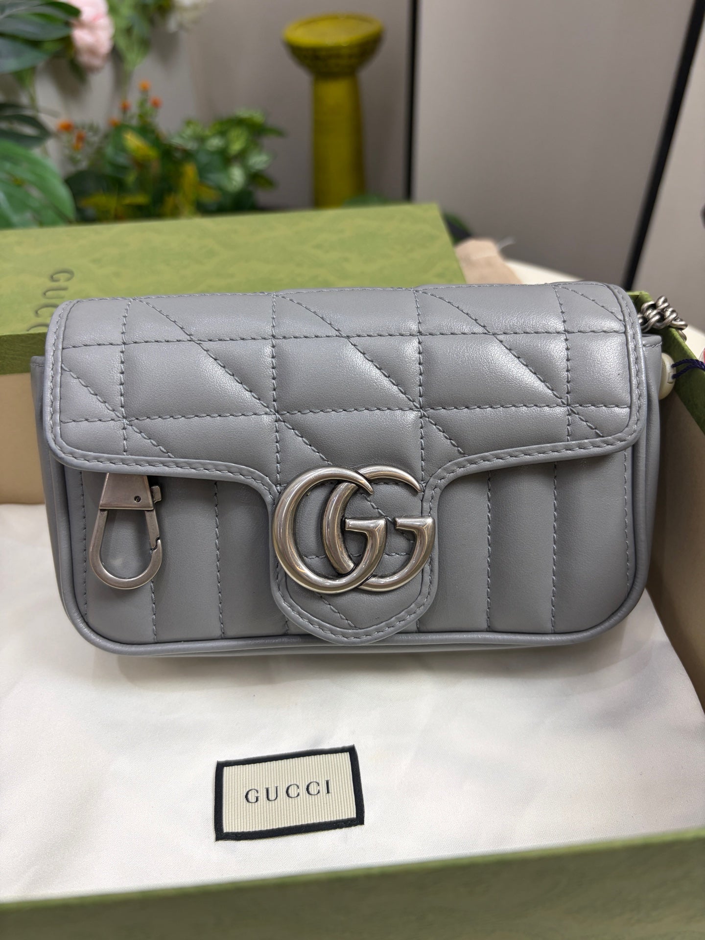 Gucci - Marmont - Leather - Grey - (mini)