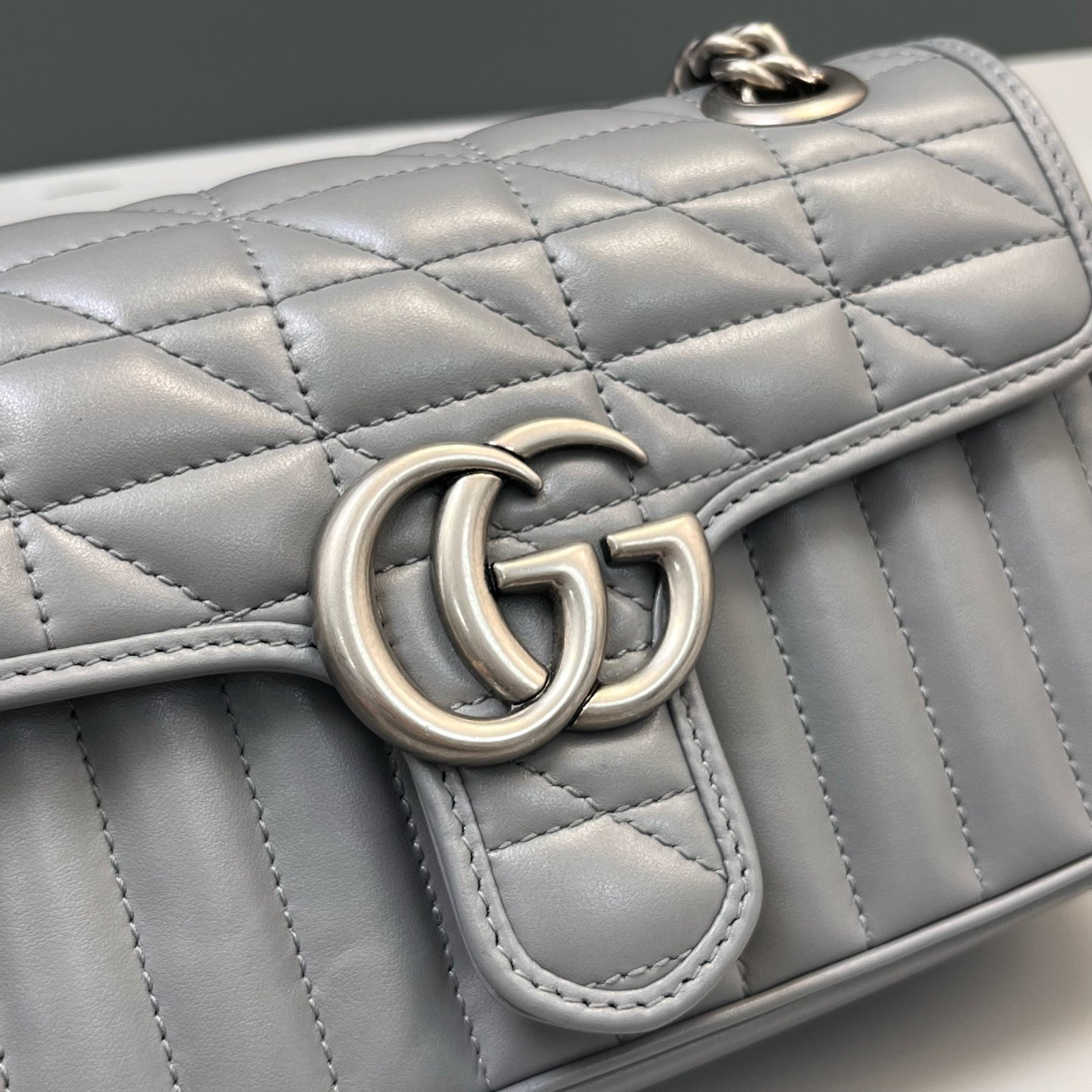 Gucci - Marmont - Leather - Grey - (small)